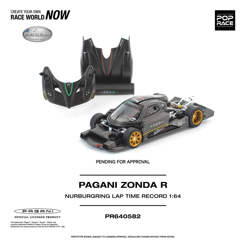 [PRE ORDER] Pop Race 1/64 Pagani Zonda R Nürburgring Lap Time Record PR640582 Diecast Scale Model Car