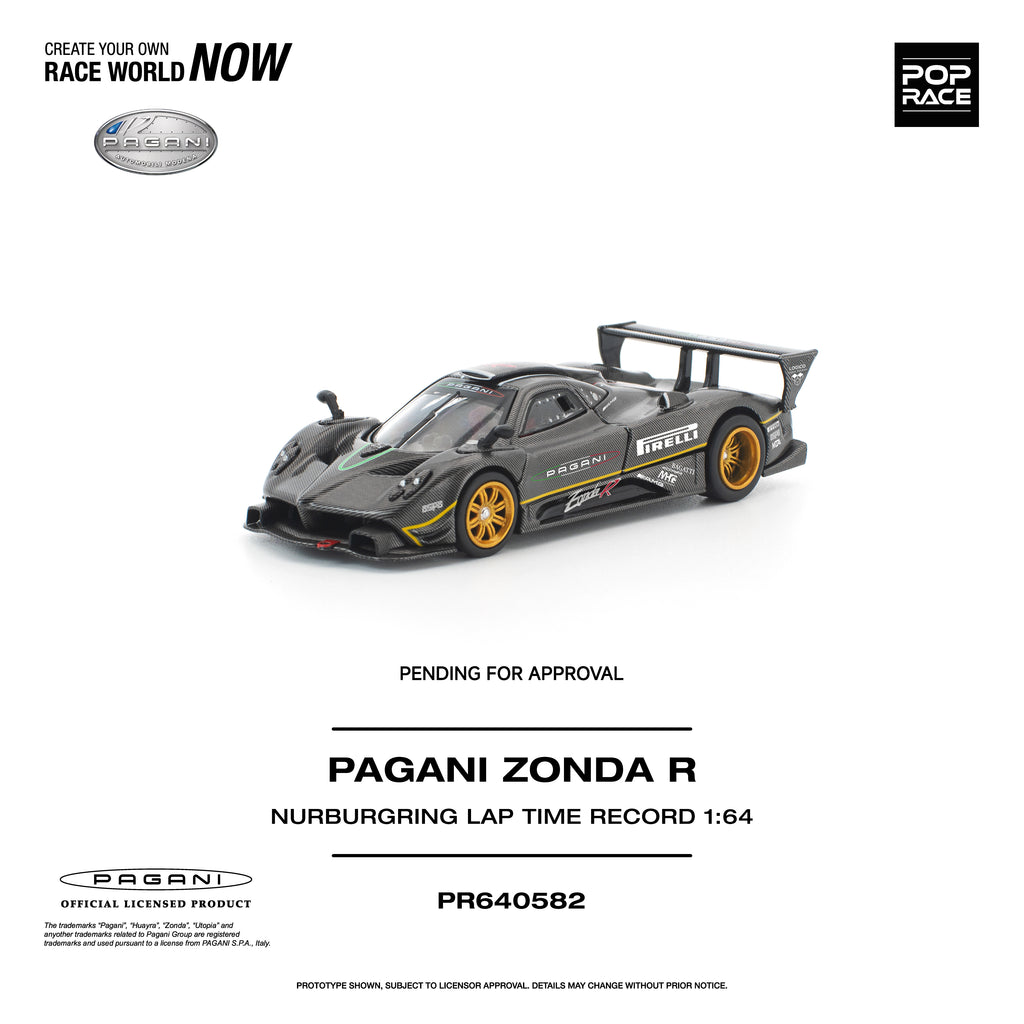 [PRE ORDER] Pop Race 1/64 Pagani Zonda R Nürburgring Lap Time Record PR640582 Diecast Scale Model Car