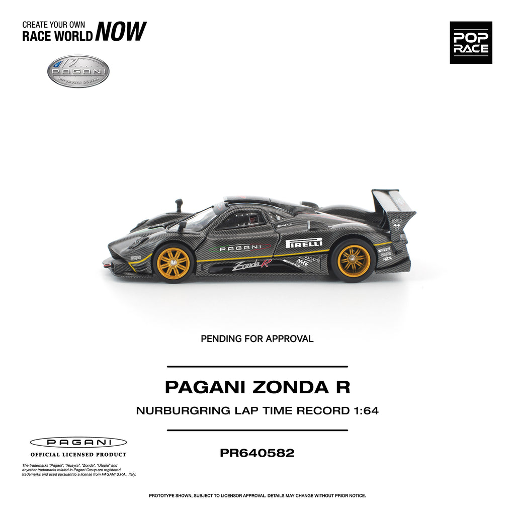 [PRE ORDER] Pop Race 1/64 Pagani Zonda R Nürburgring Lap Time Record PR640582 Diecast Scale Model Car