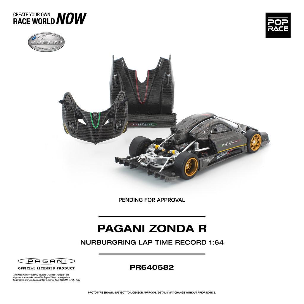 [PRE ORDER] Pop Race 1/64 Pagani Zonda R Nürburgring Lap Time Record PR640582 Diecast Scale Model Car