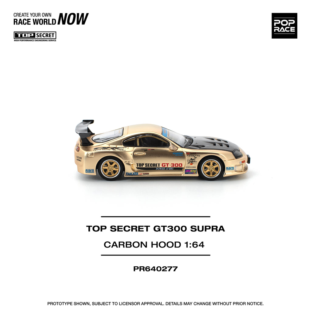 Pop Race 1/64 Top Secret GT300 Supra Carbon Hood PR640277 Diecast Scale Model