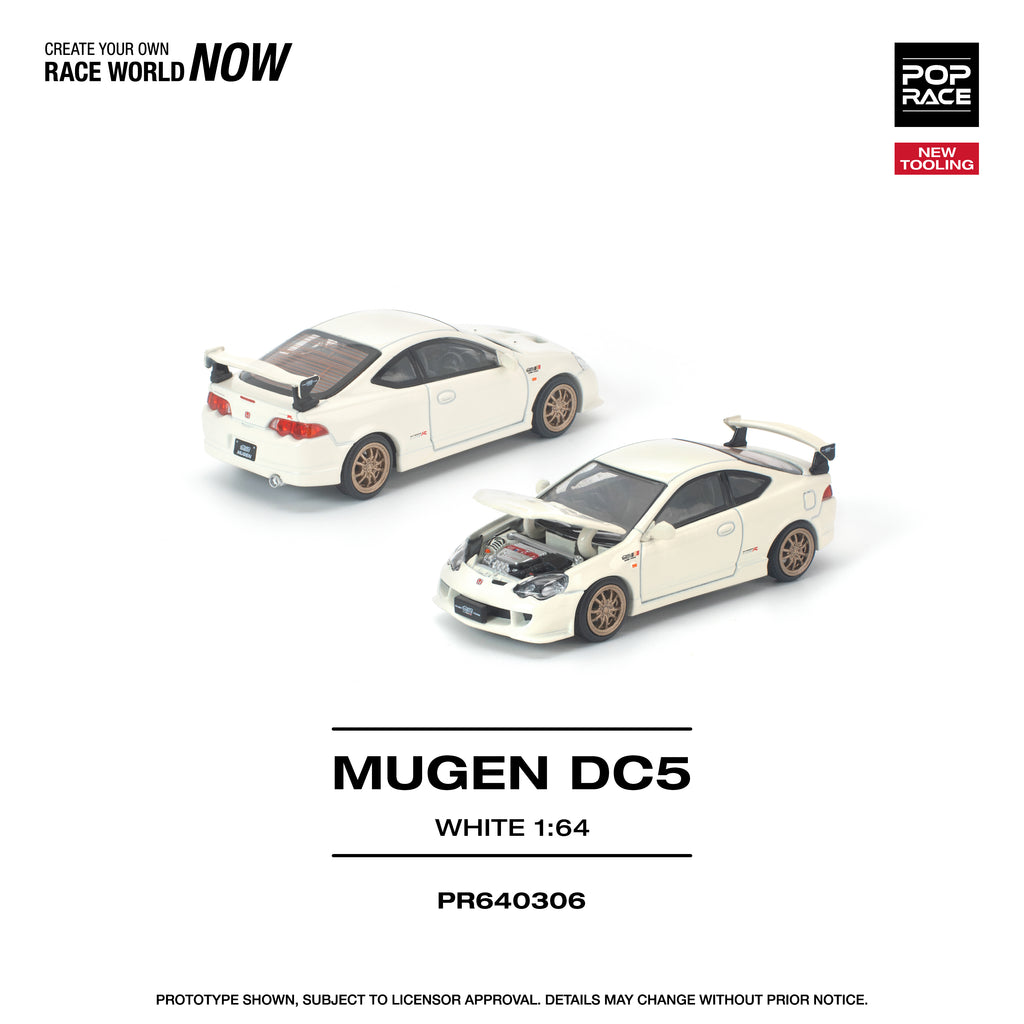 [PRE ORDER] Pop Race 1/64 Mugen DC5 White PR640306 Diecast Scale Model