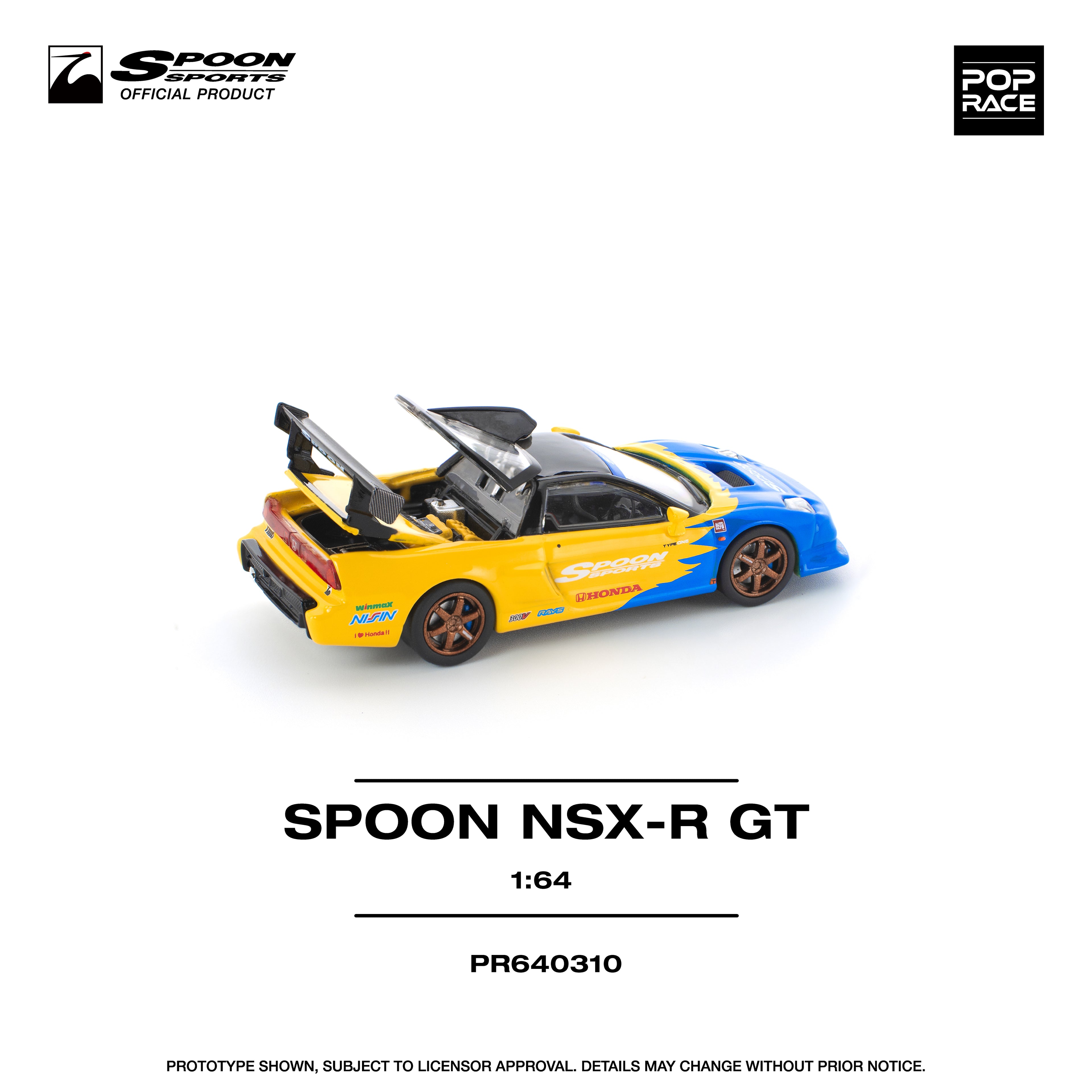 Pop Race 1/64 SPOON NSX-R GT PR640310 Diecast Scale Model