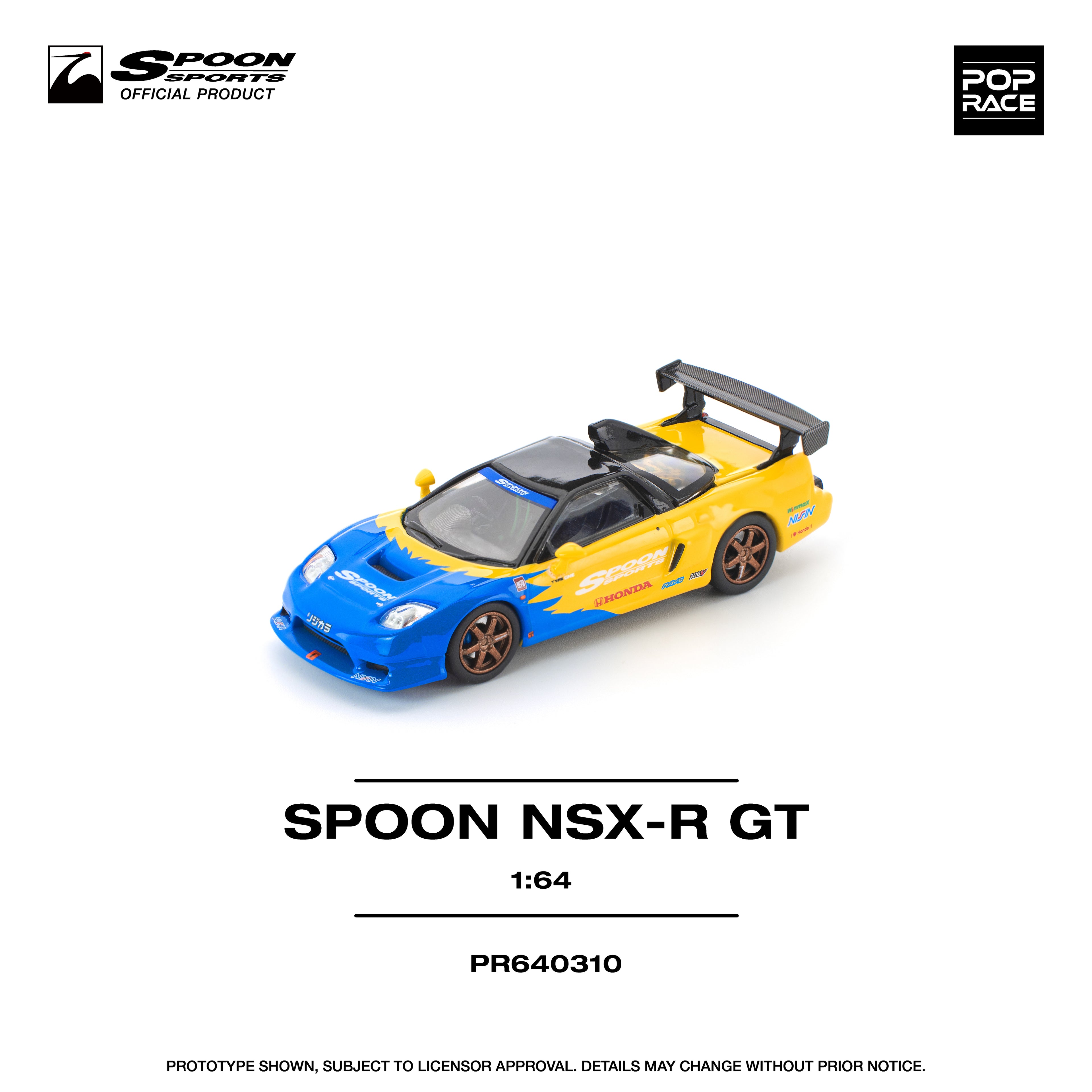 Pop Race 1/64 SPOON NSX-R GT PR640310 Diecast Scale Model