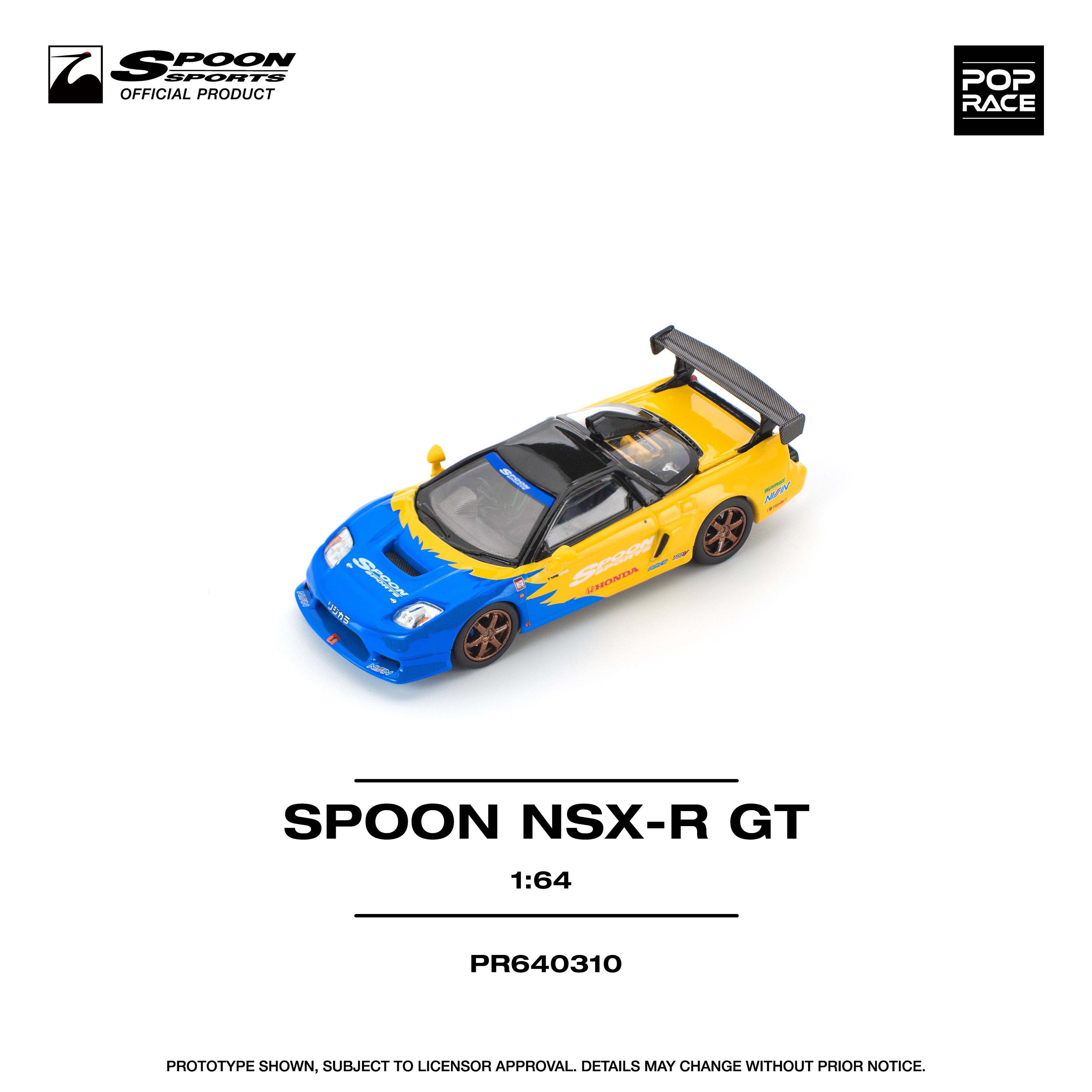 Pop Race 1/64 SPOON NSX-R GT PR640310 Diecast Scale Model