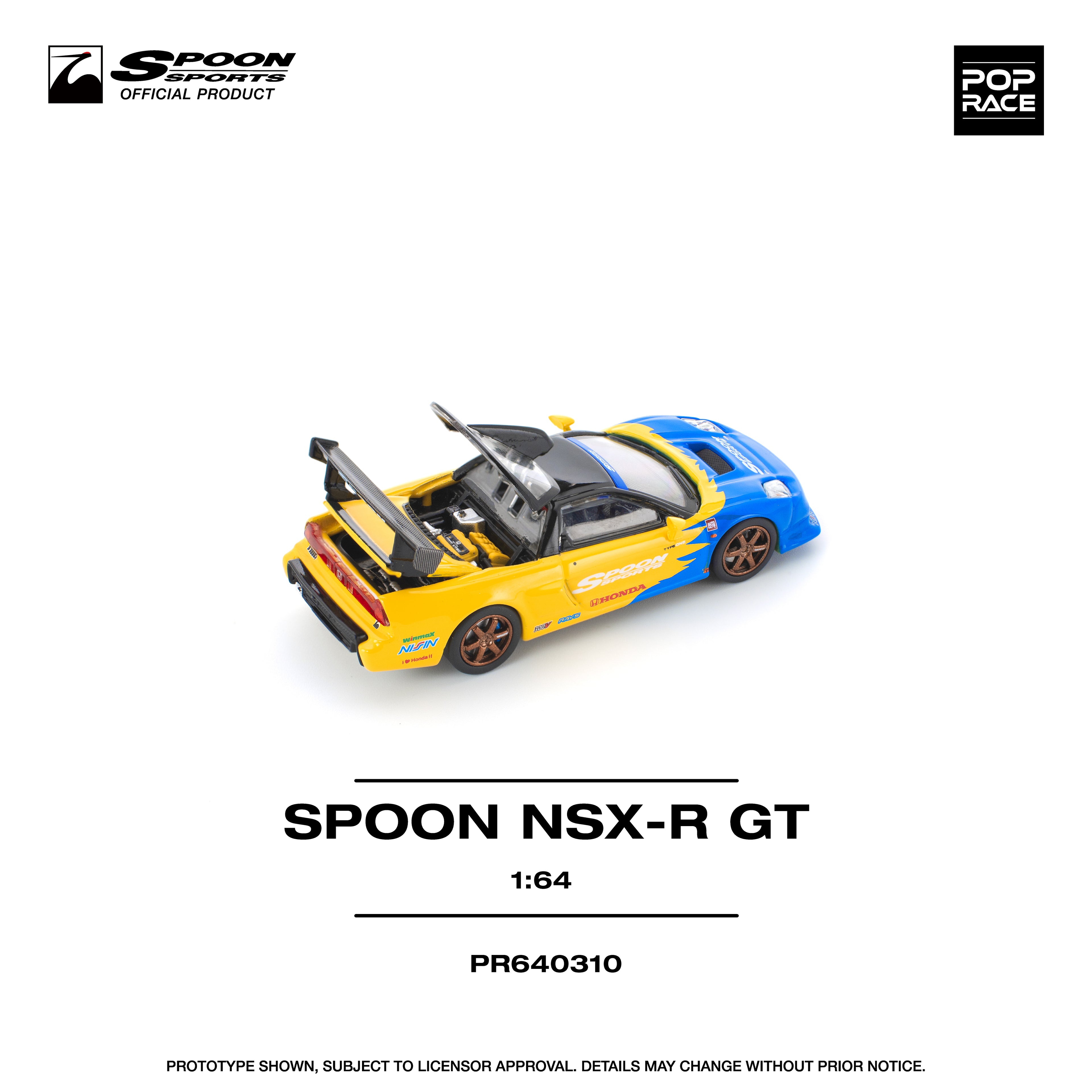 Pop Race 1/64 SPOON NSX-R GT PR640310 Diecast Scale Model