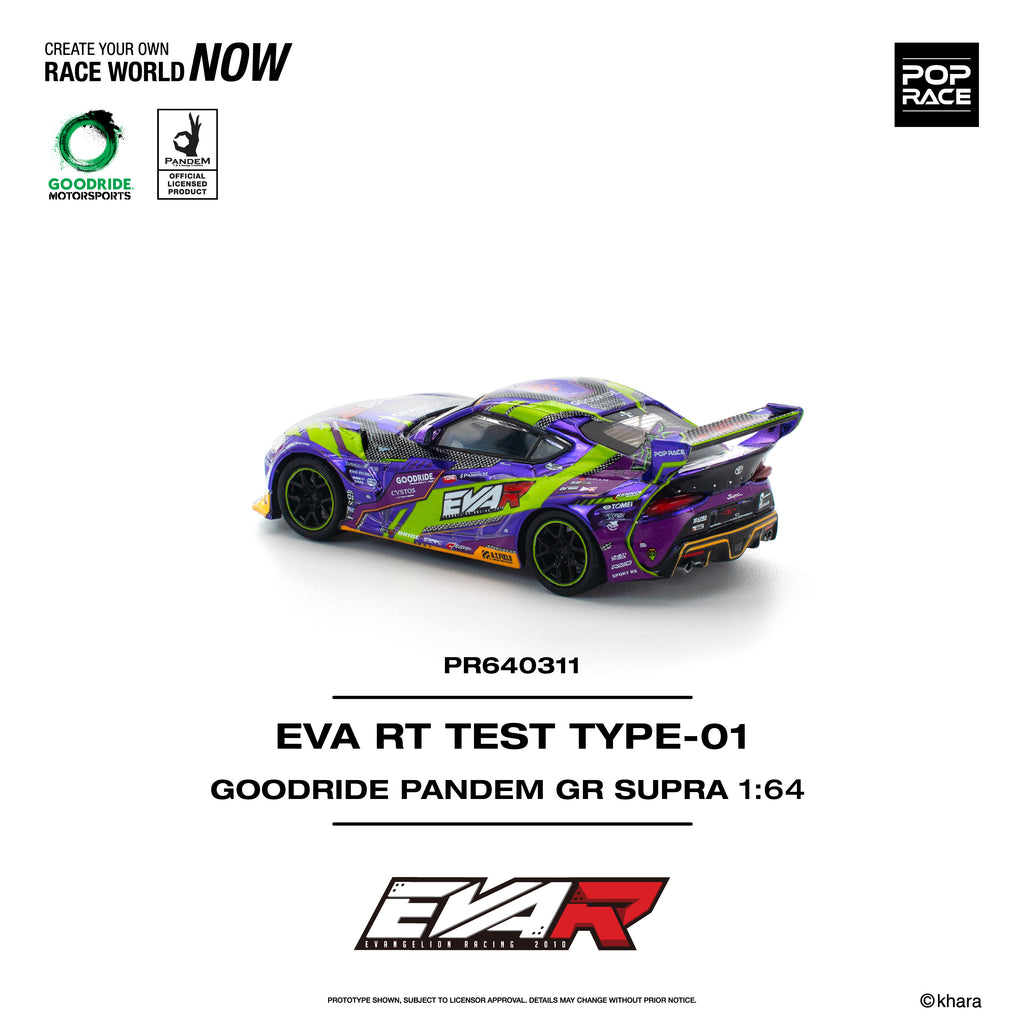Pop Race 1/64 EVA RT TEST TYPE-01 Goodride PANDEM GR Supra PR640311 Diecast Scale Model