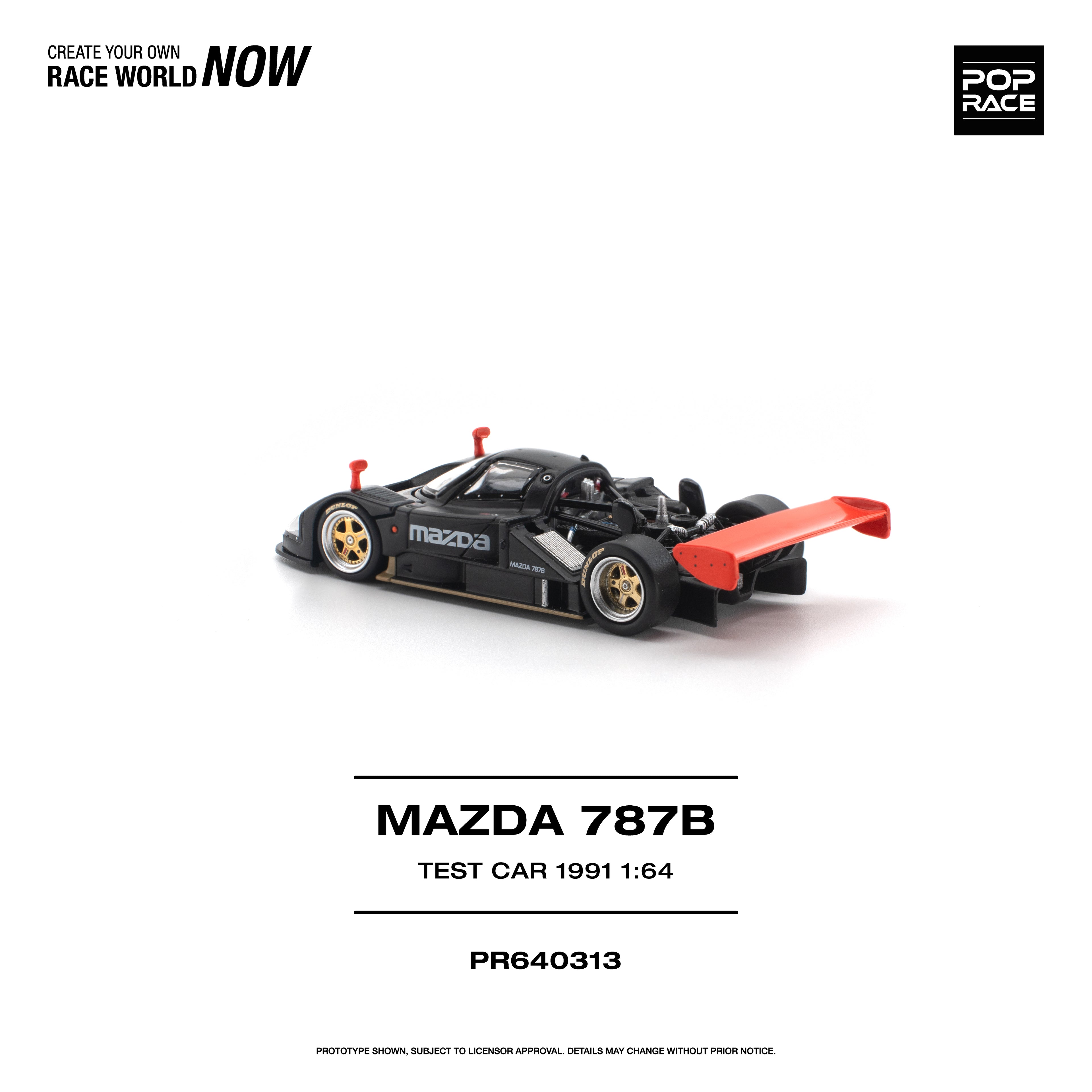 [PRE ORDER] Pop Race 1/64 Mazda 787B Test Car 1991 PR640313 Diecast Scale Model