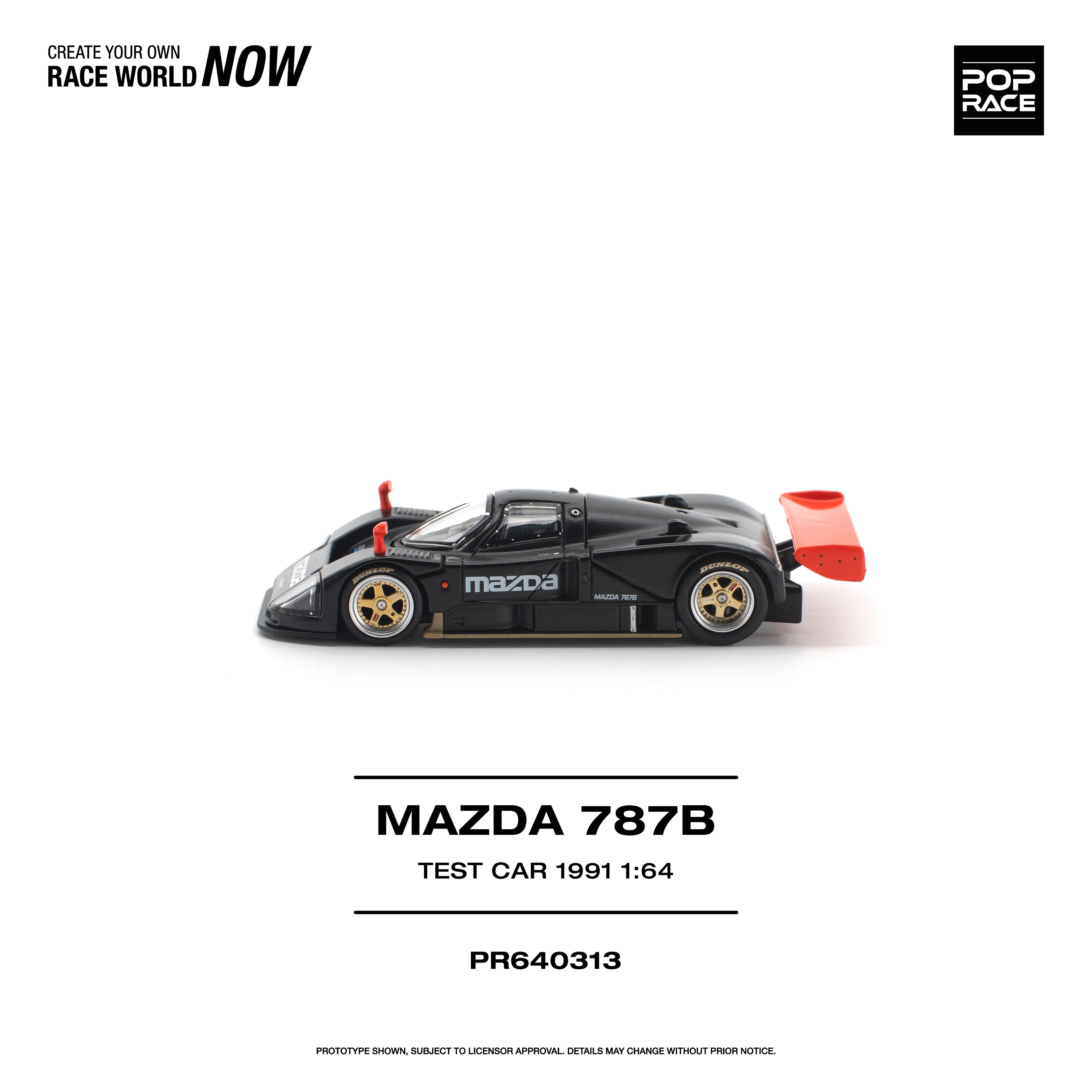 [PRE ORDER] Pop Race 1/64 Mazda 787B Test Car 1991 PR640313 Diecast Scale Model