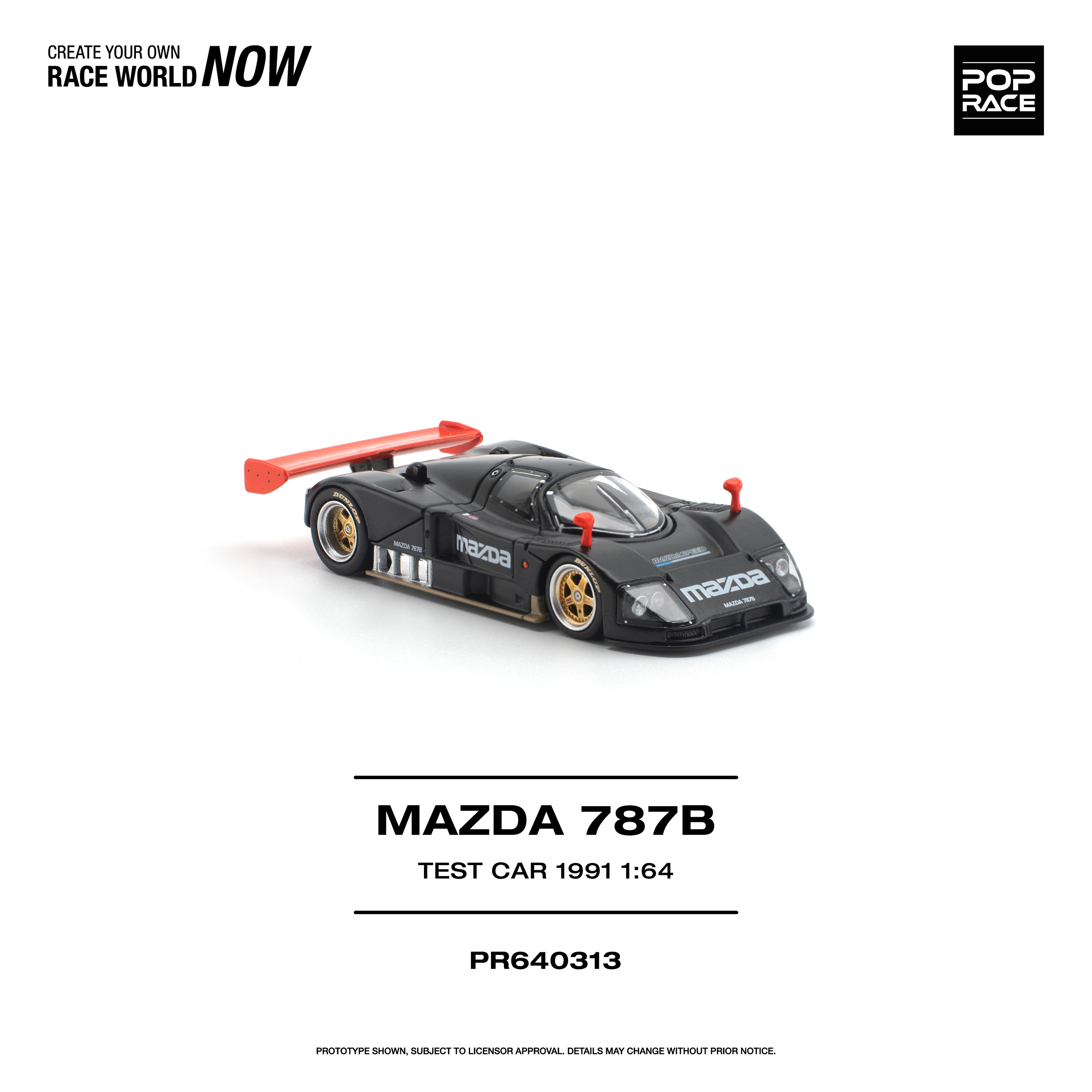 [PRE ORDER] Pop Race 1/64 Mazda 787B Test Car 1991 PR640313 Diecast Scale Model