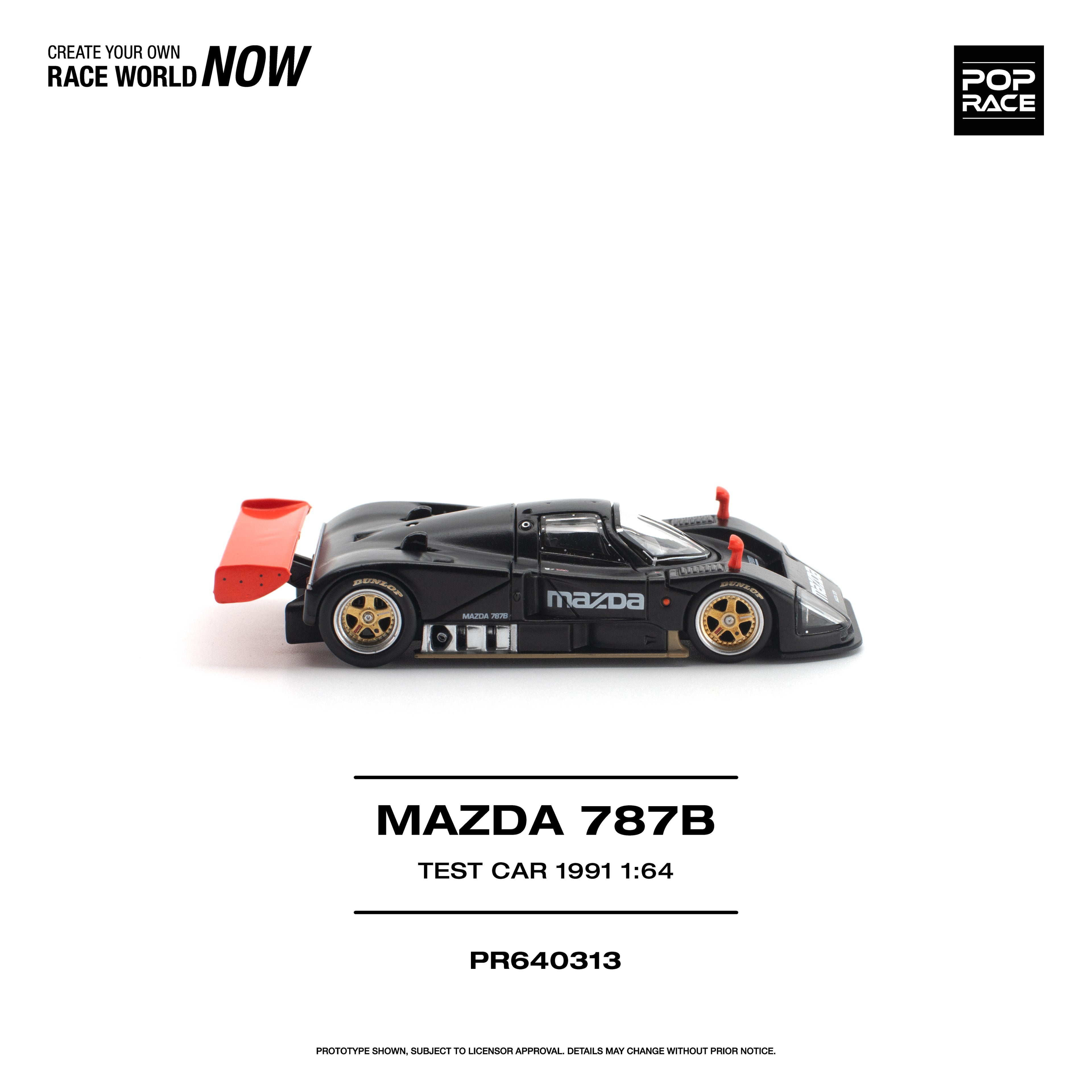 [PRE ORDER] Pop Race 1/64 Mazda 787B Test Car 1991 PR640313 Diecast Scale Model