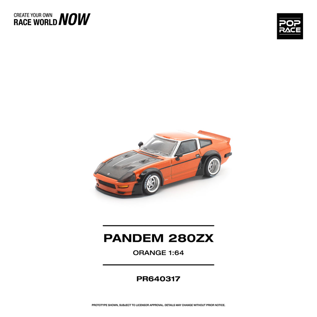 [PRE ORDER] Pop Race 1/64 PANDEM 280ZX Orange PR640317 Diecast Scale Model