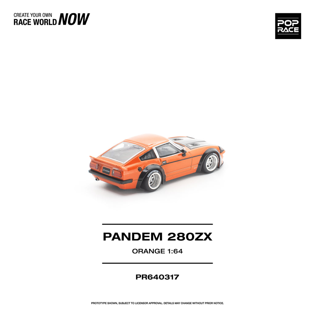 [PRE ORDER] Pop Race 1/64 PANDEM 280ZX Orange PR640317 Diecast Scale Model