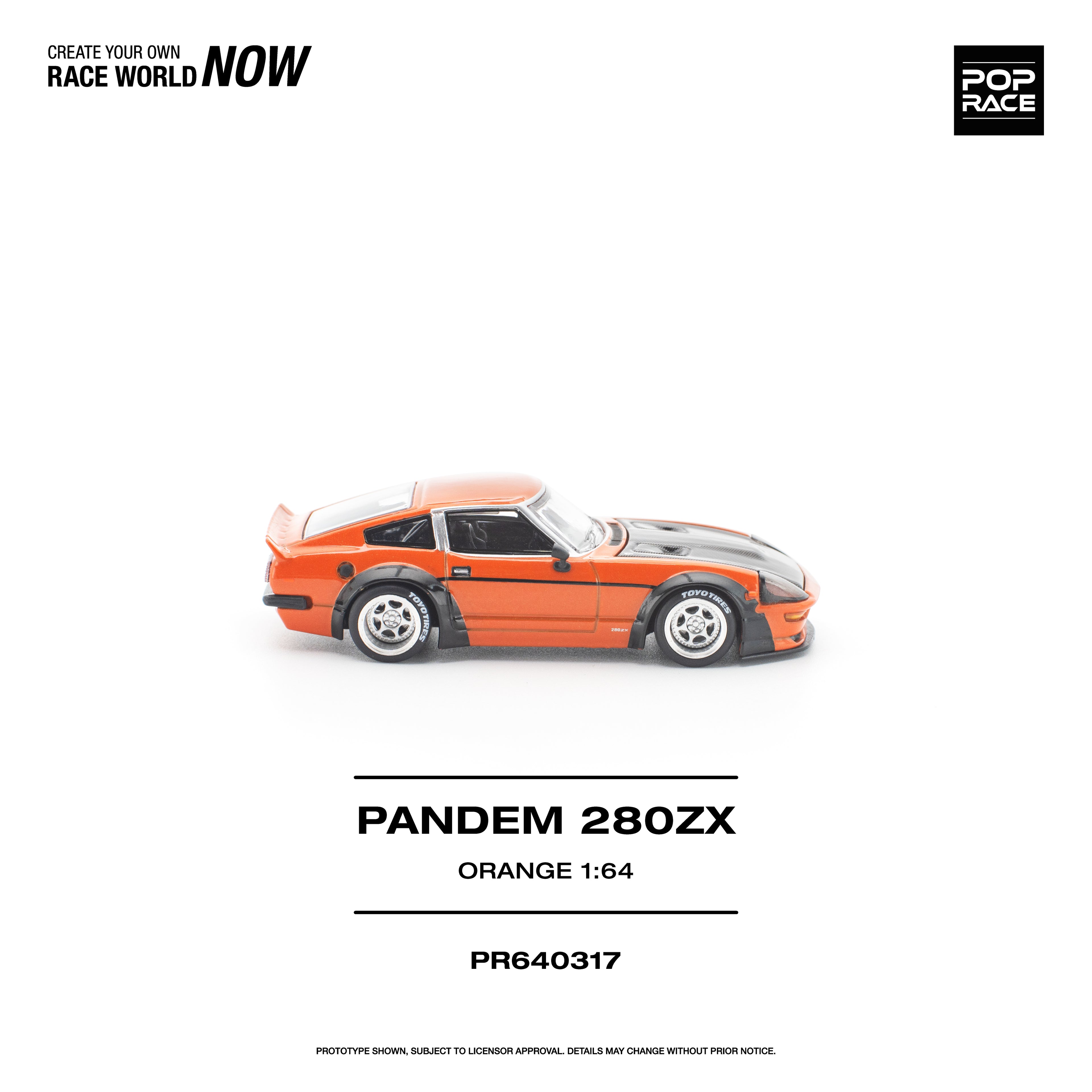 [PRE ORDER] Pop Race 1/64 PANDEM 280ZX Orange PR640317 Diecast Scale Model