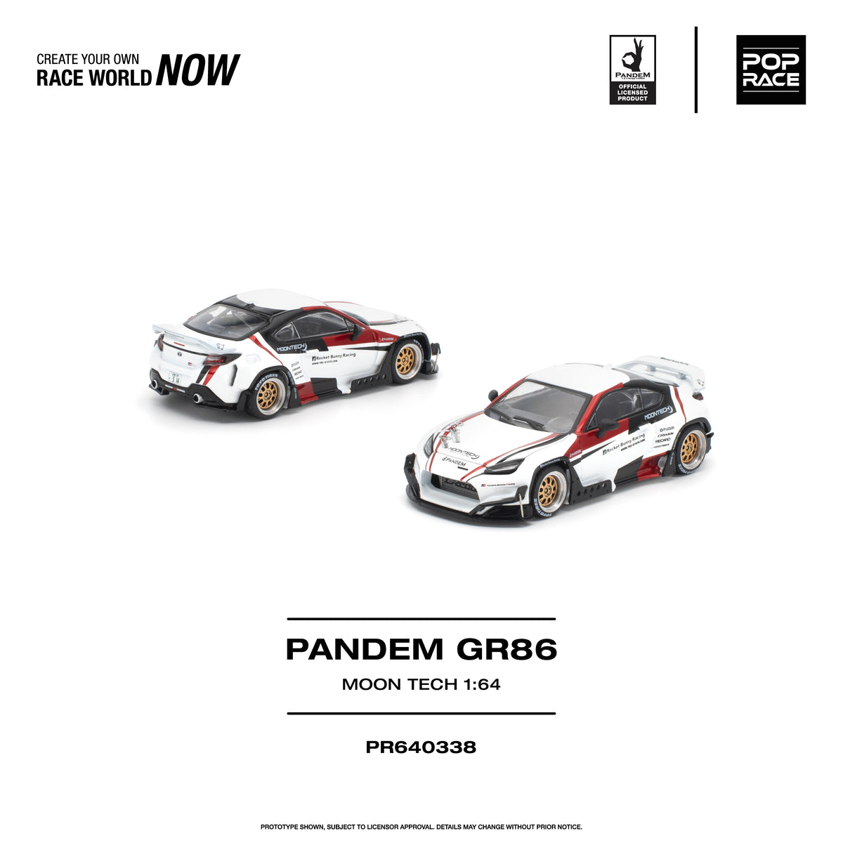 [PRE ORDER] Pop Race 1/64 PANDEM GR86 Moon Tech PR640338 Diecast Scale Model