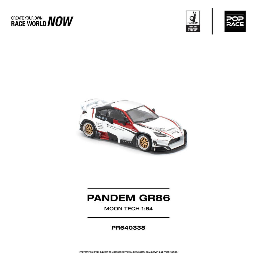 [PRE ORDER] Pop Race 1/64 PANDEM GR86 Moon Tech PR640338 Diecast Scale Model
