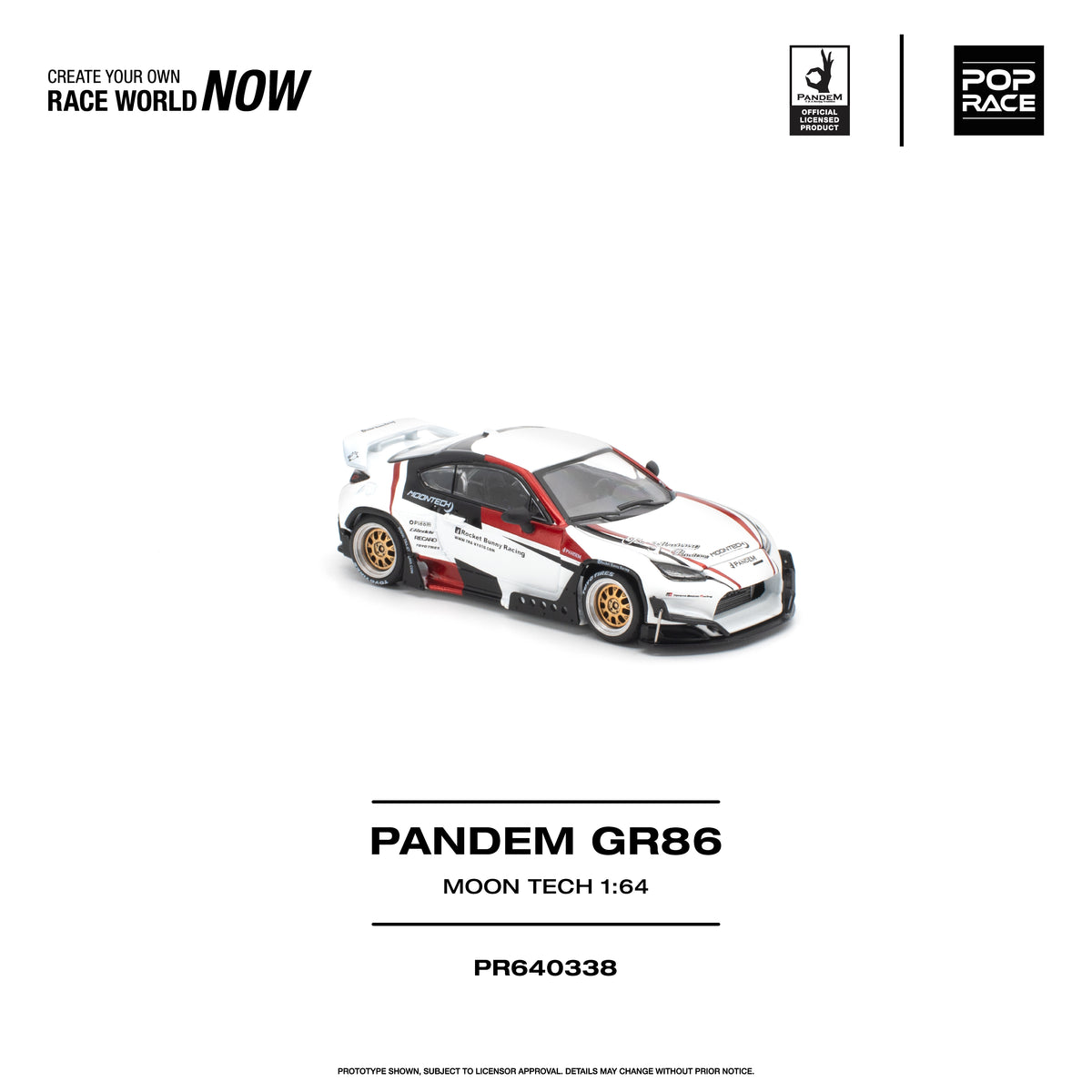 [PRE ORDER] Pop Race 1/64 PANDEM GR86 Moon Tech PR640338 Diecast Scale Model