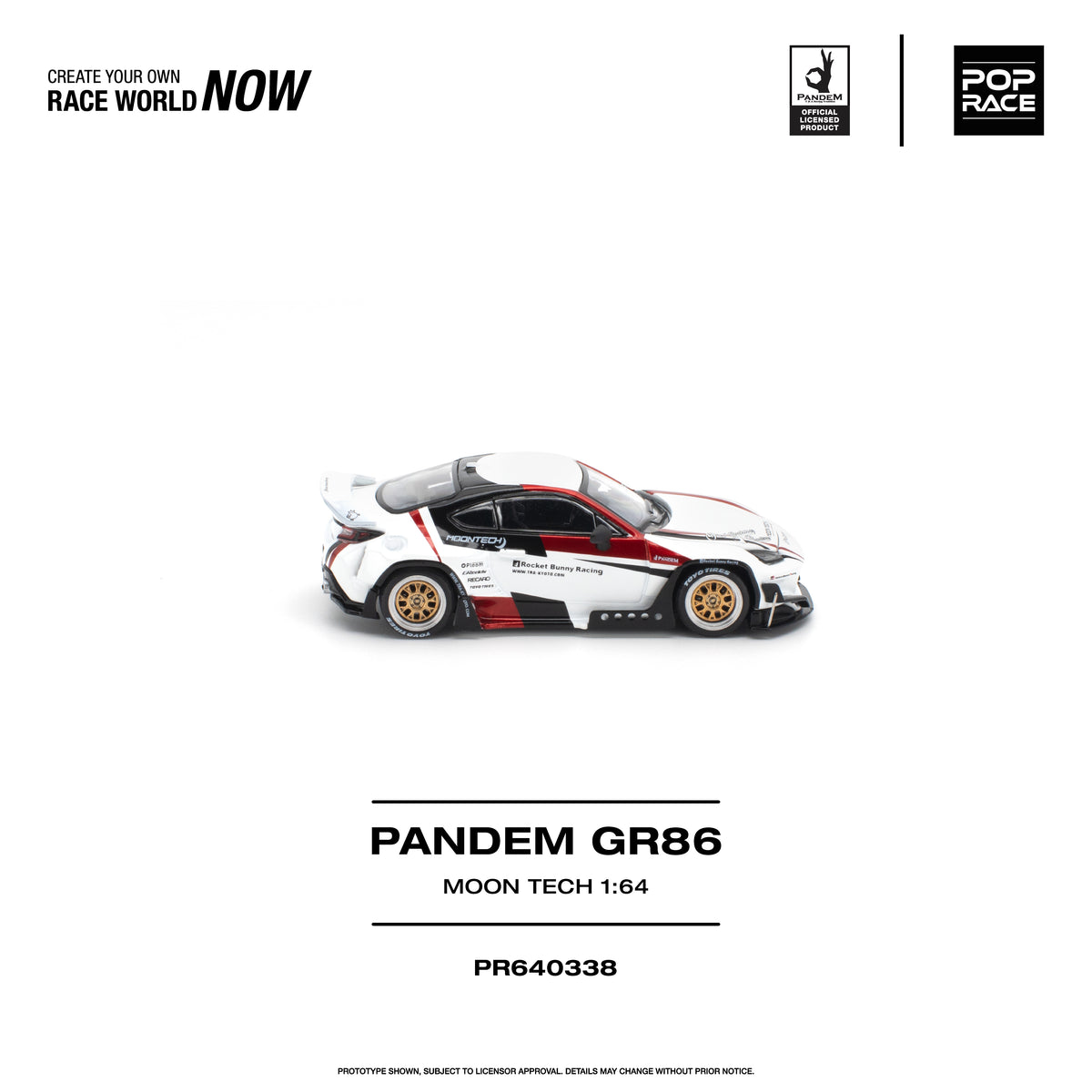 [PRE ORDER] Pop Race 1/64 PANDEM GR86 Moon Tech PR640338 Diecast Scale Model
