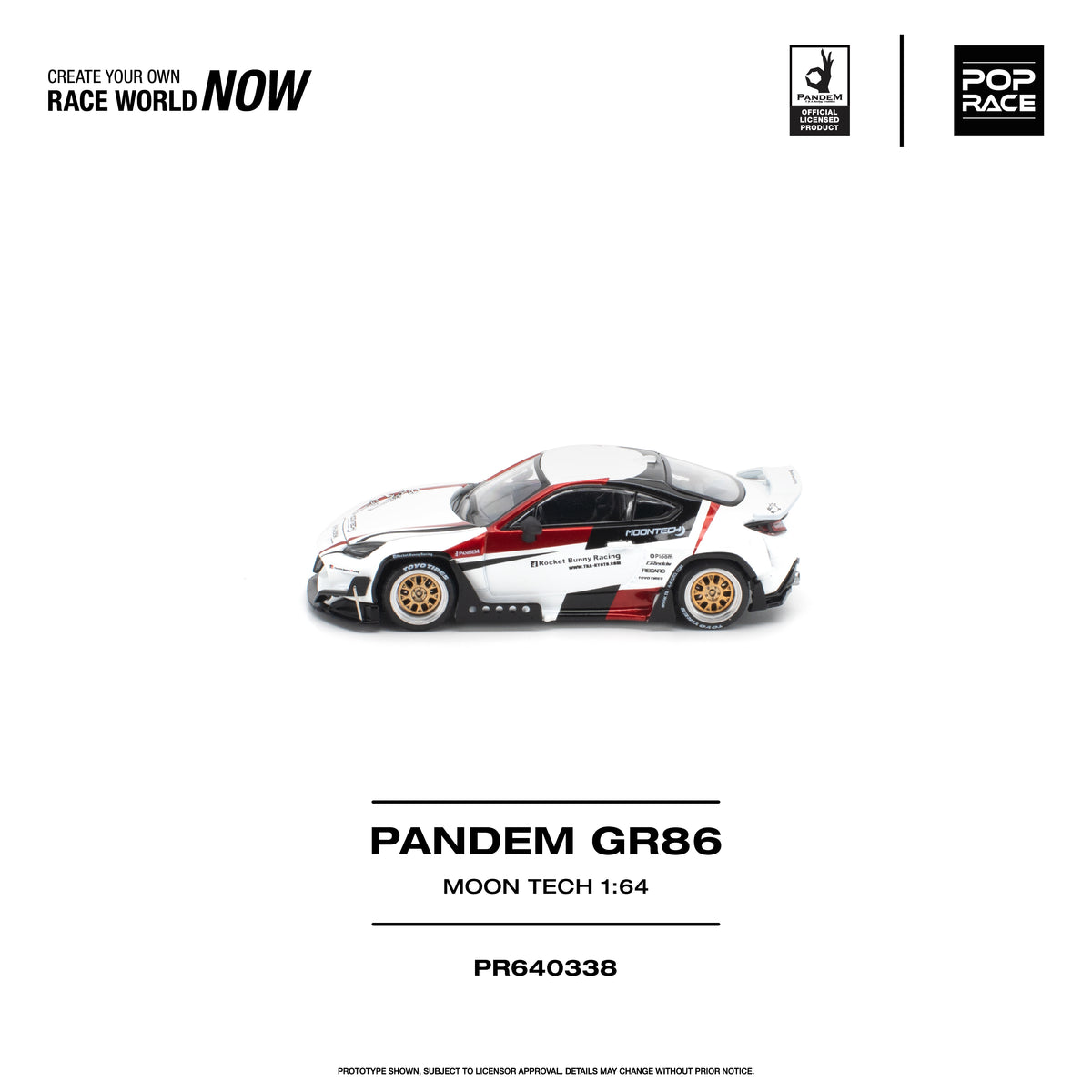 [PRE ORDER] Pop Race 1/64 PANDEM GR86 Moon Tech PR640338 Diecast Scale Model