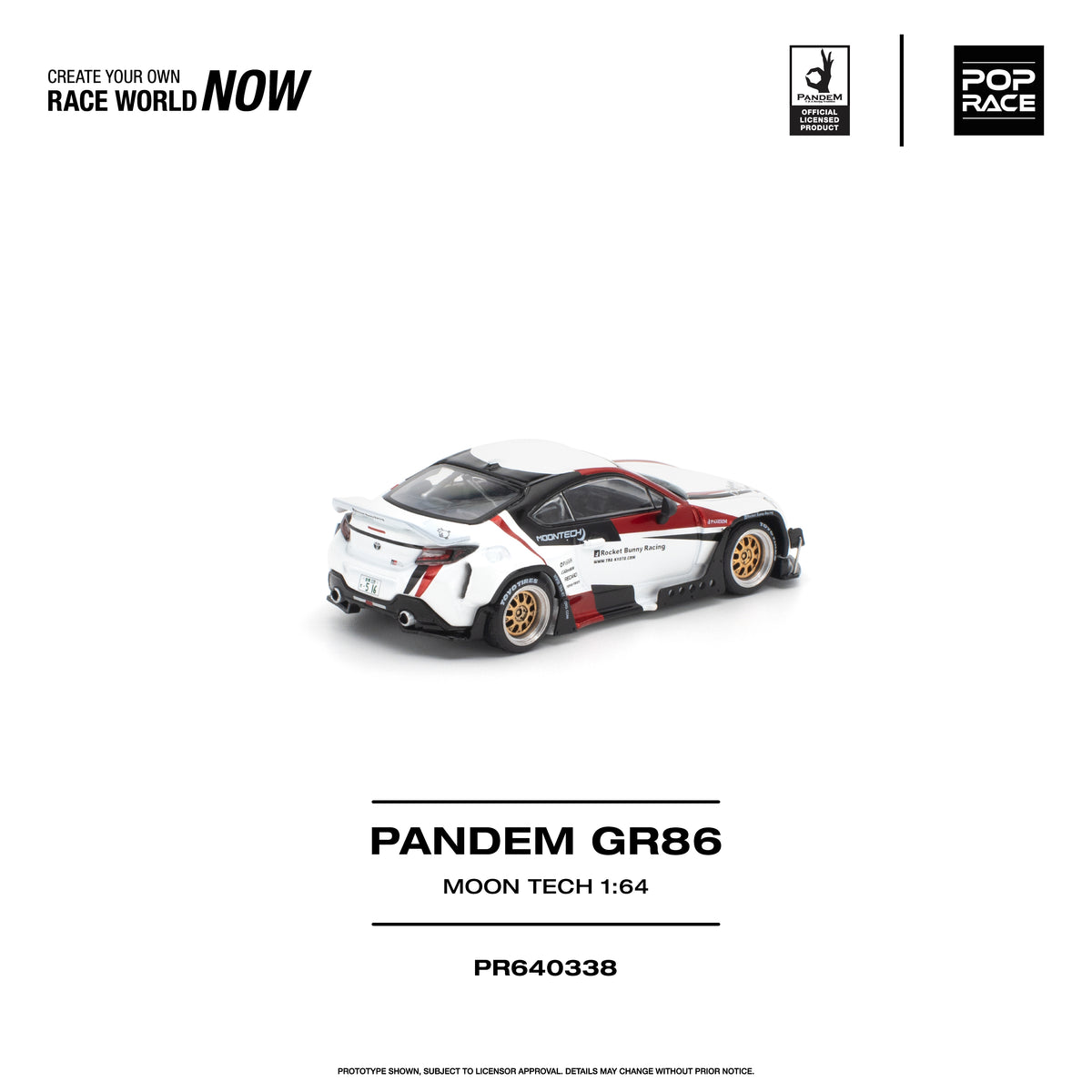 [PRE ORDER] Pop Race 1/64 PANDEM GR86 Moon Tech PR640338 Diecast Scale Model