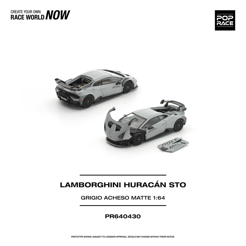 [PRE ORDER] Pop Race 1/64 Lamborghini Huracan STO Grigorio Acheso Matte PR640430 Diecast Scale Model