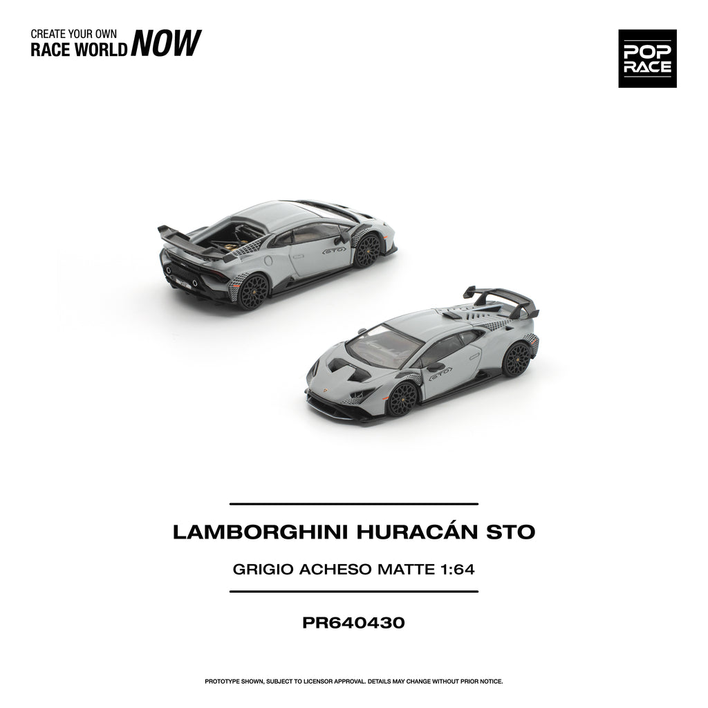 [PRE ORDER] Pop Race 1/64 Lamborghini Huracan STO Grigorio Acheso Matte PR640430 Diecast Scale Model