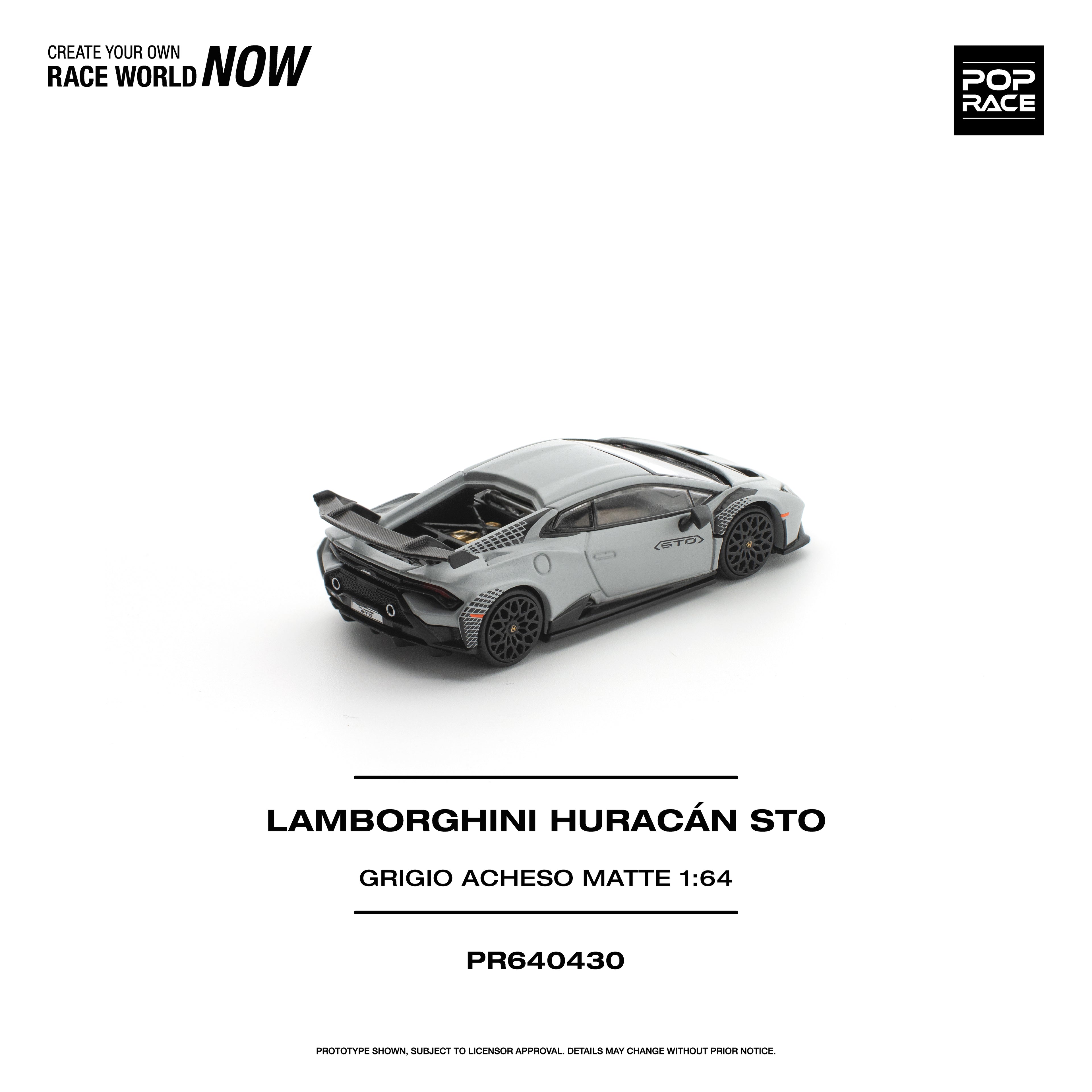 [PRE ORDER] Pop Race 1/64 Lamborghini Huracan STO Grigorio Acheso Matte PR640430 Diecast Scale Model