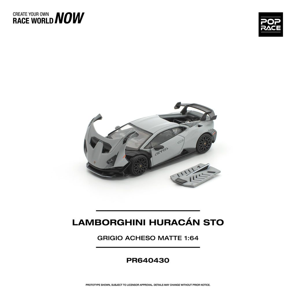 [PRE ORDER] Pop Race 1/64 Lamborghini Huracan STO Grigorio Acheso Matte PR640430 Diecast Scale Model