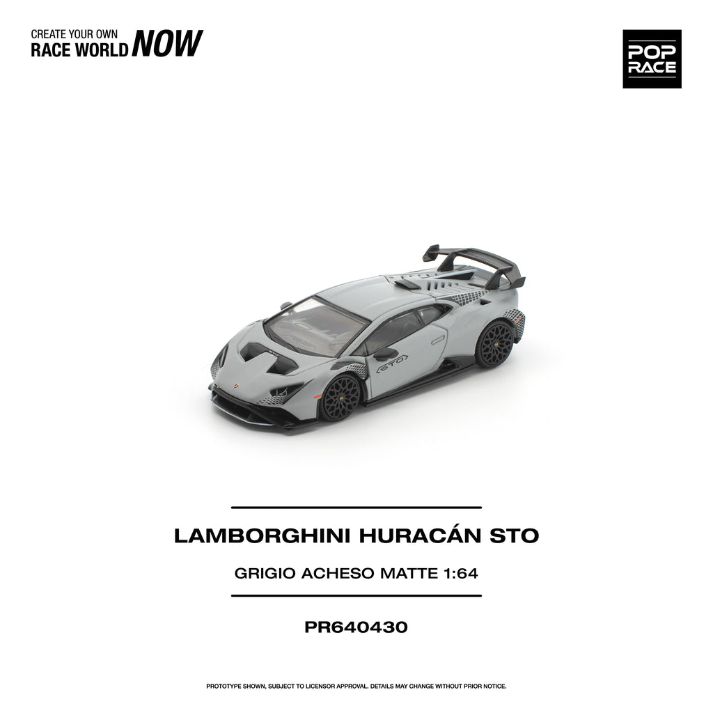 [PRE ORDER] Pop Race 1/64 Lamborghini Huracan STO Grigorio Acheso Matte PR640430 Diecast Scale Model