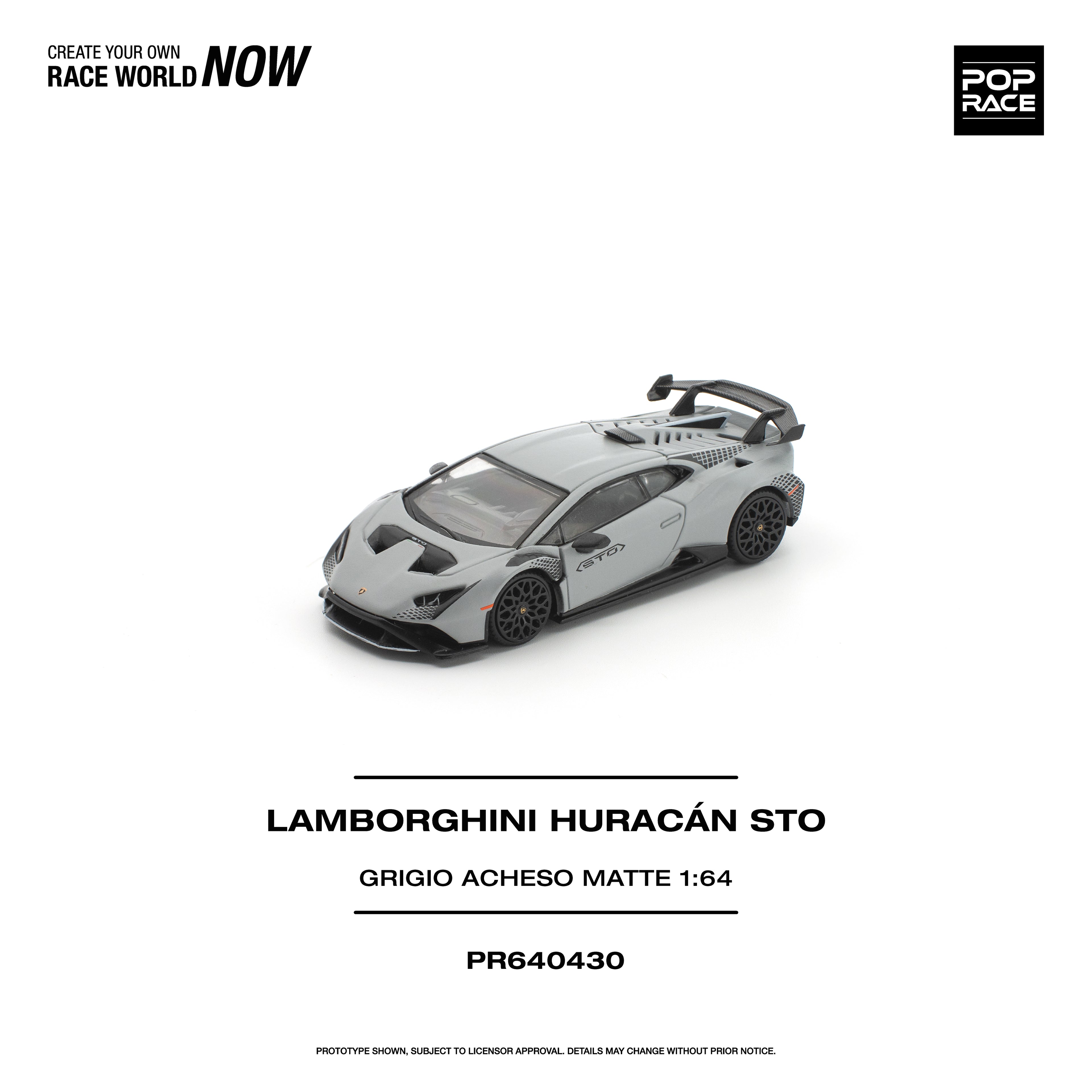 [PRE ORDER] Pop Race 1/64 Lamborghini Huracan STO Grigorio Acheso Matte PR640430 Diecast Scale Model