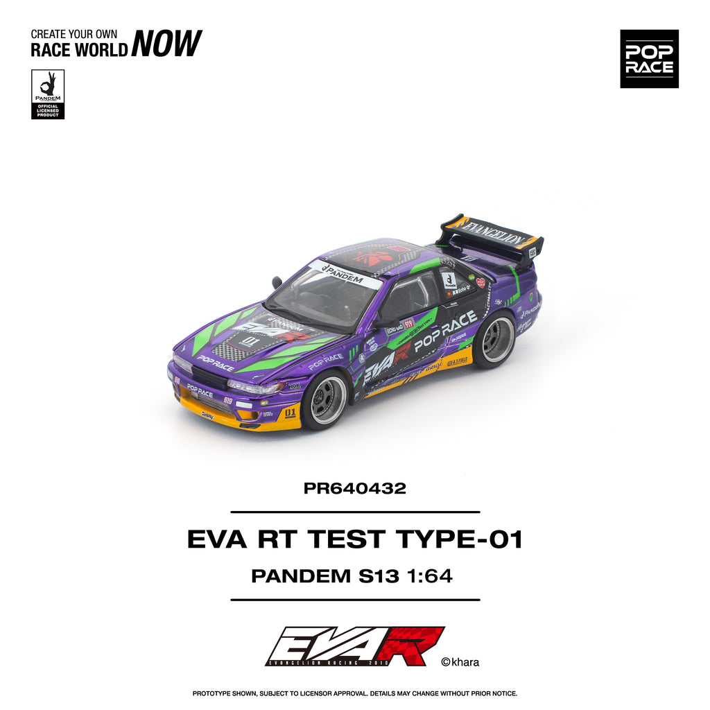 Pop Race 1/64 EVA RT TEST TYPE-01 PANDEM S13 PR640432 Diecast Scale Model