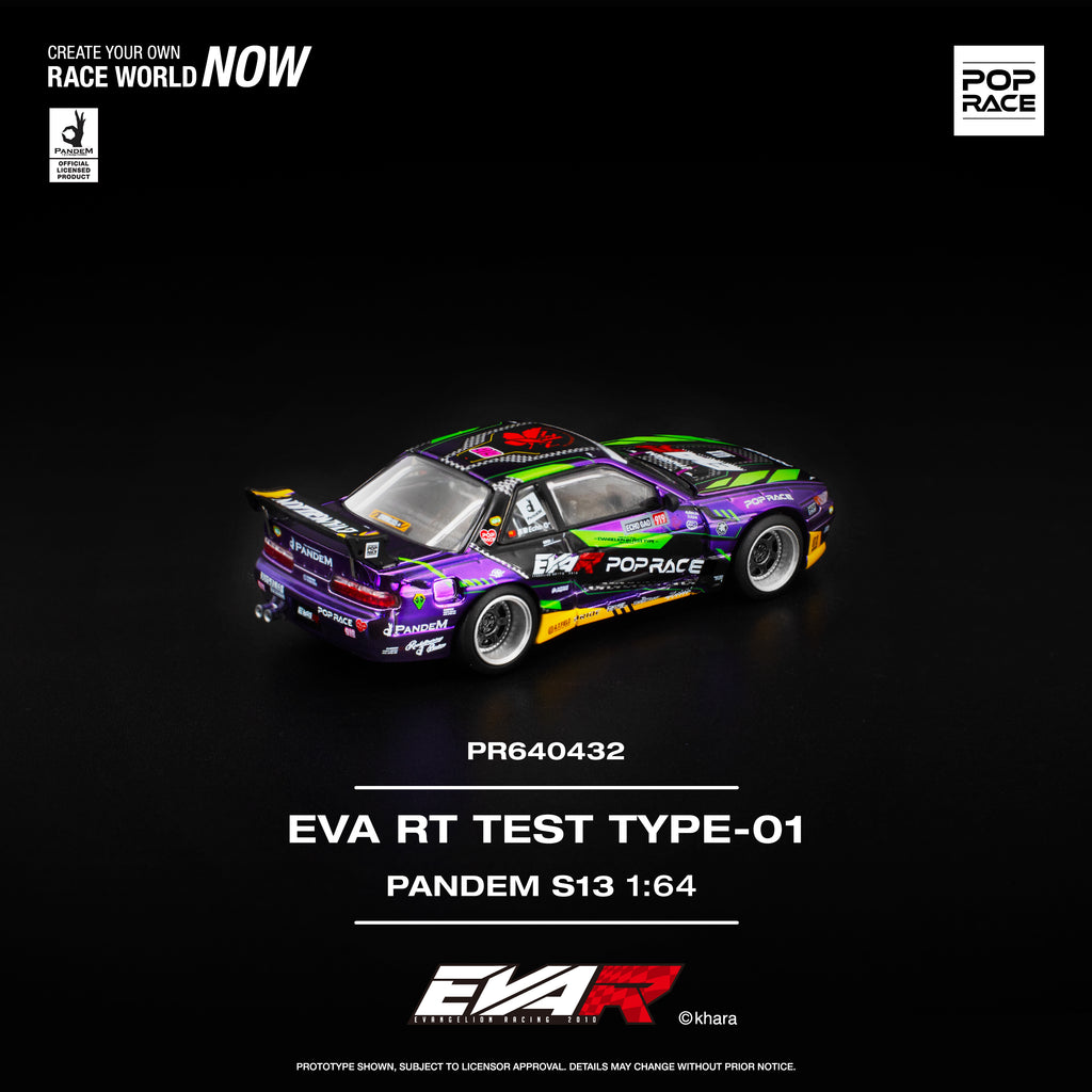 Pop Race 1/64 EVA RT TEST TYPE-01 PANDEM S13 PR640432 Diecast Scale Model