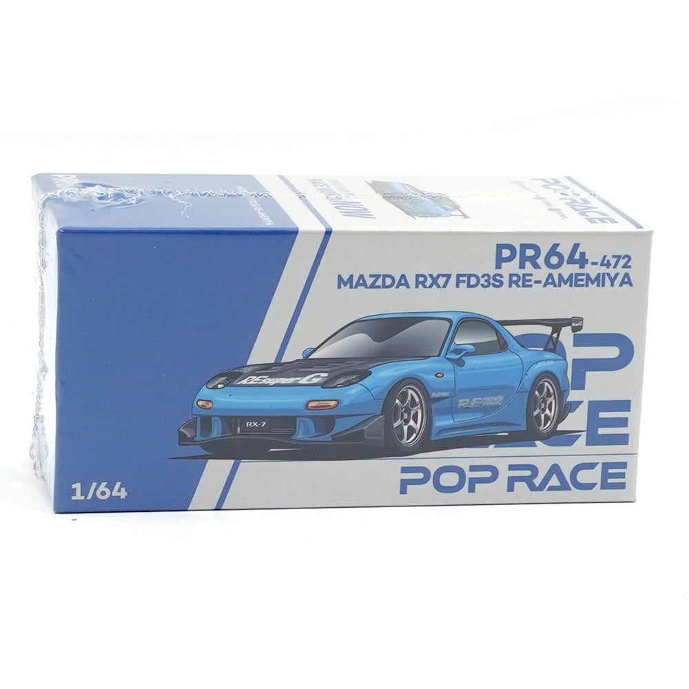 Pop Race 1/64 Mazda RX-7 FD3S Re-Amemiya Blue TAS Japan Exclusive PR640472 Diecast Scale Model