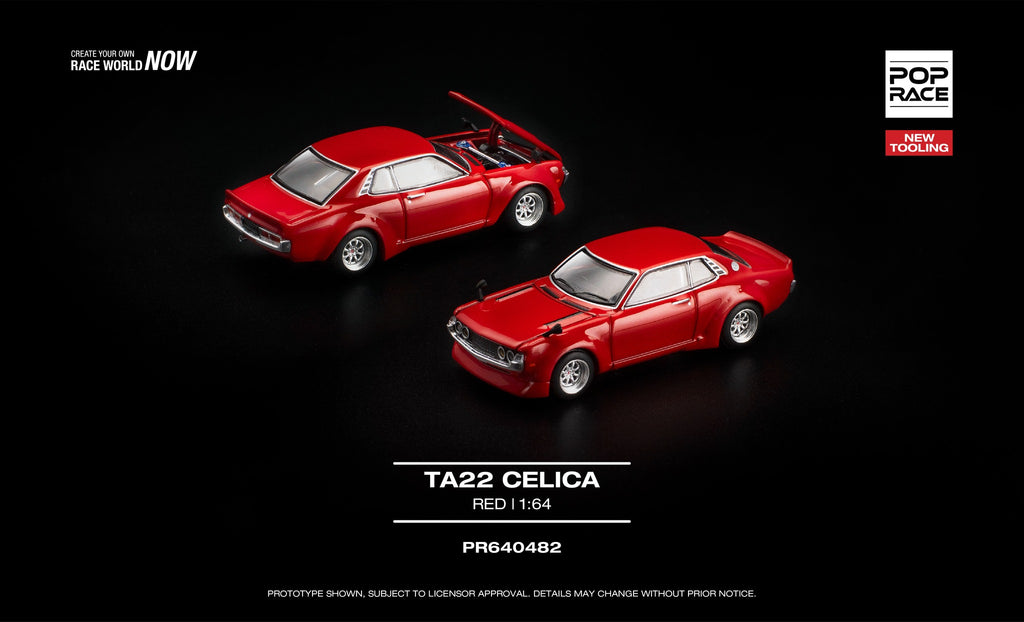 [PRE ORDER] Pop Race 1/64 TA22 Celica Red PR640482 Diecast Scale Model