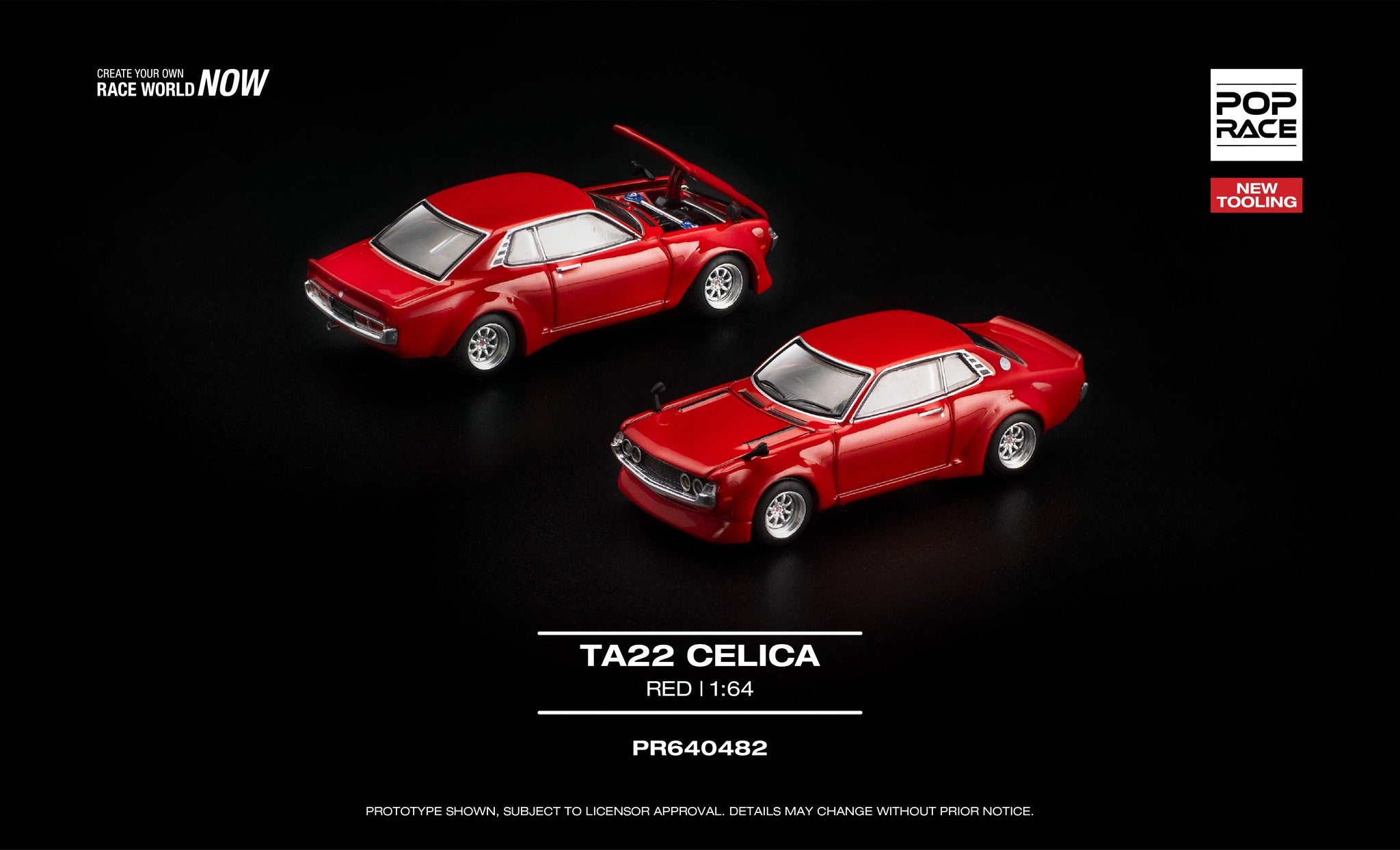 [PRE ORDER] Pop Race 1/64 TA22 Celica Red PR640482 Diecast Scale Model