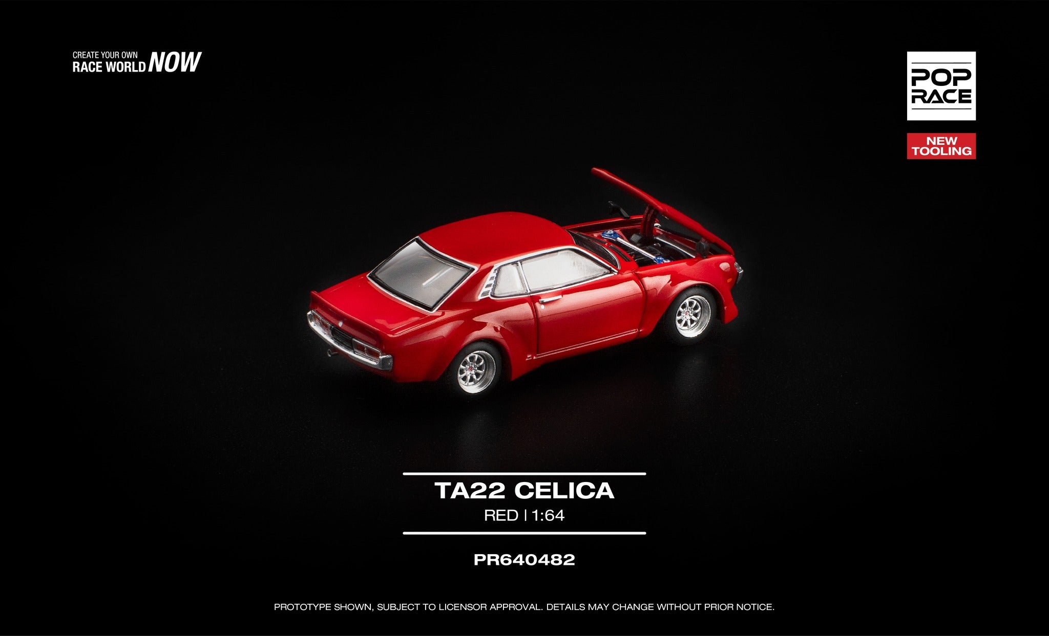 [PRE ORDER] Pop Race 1/64 TA22 Celica Red PR640482 Diecast Scale Model