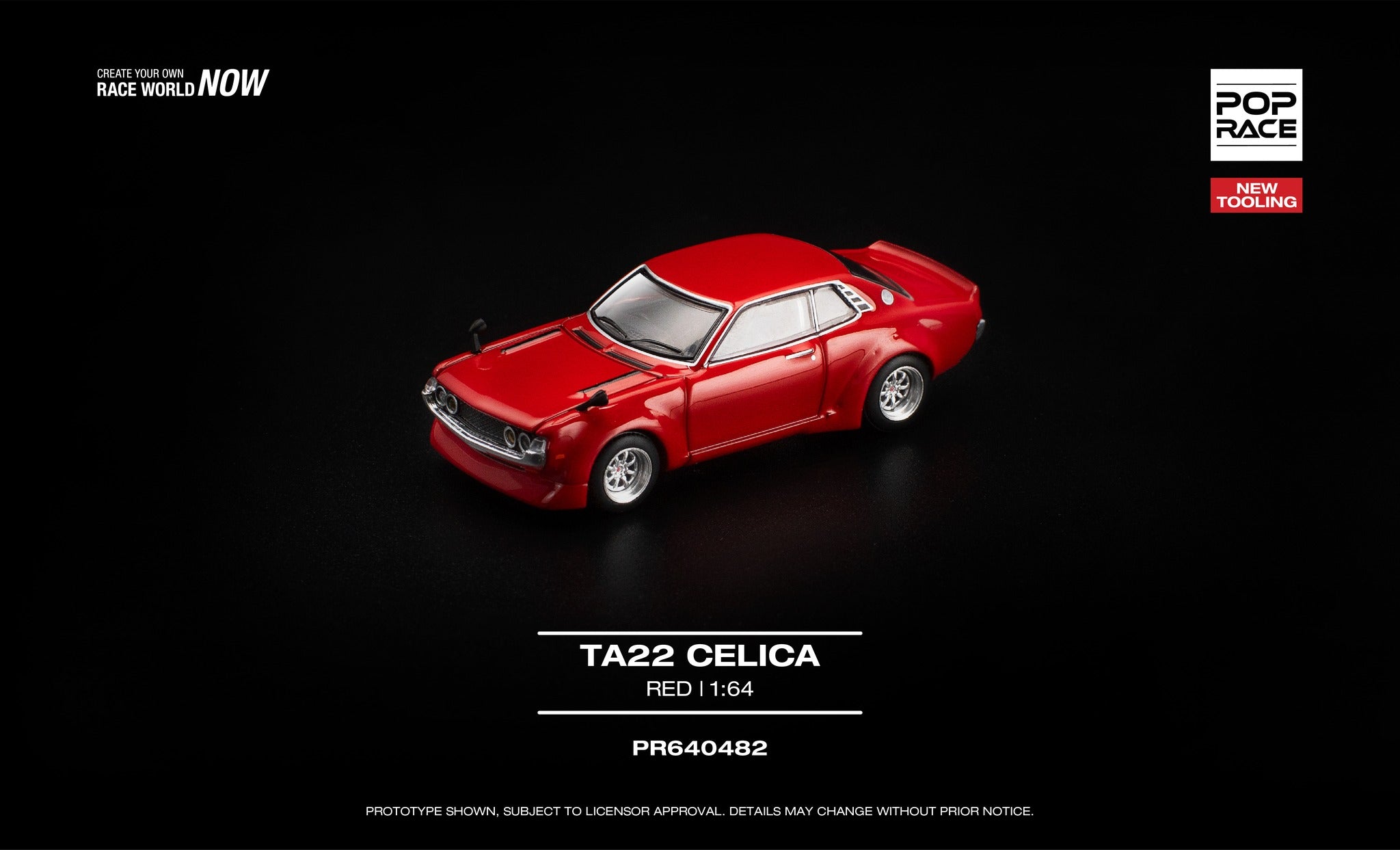 [PRE ORDER] Pop Race 1/64 TA22 Celica Red PR640482 Diecast Scale Model