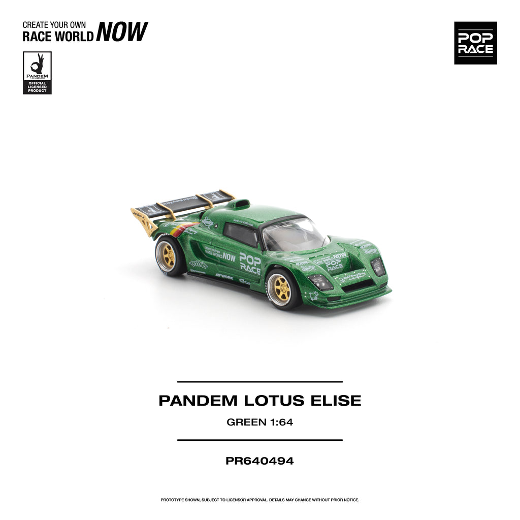 [PRE ORDER] Pop Race 1/64 Pandem Lotus Elise Green PR640494 Diecast Scale Model
