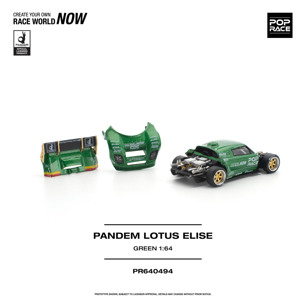 [PRE ORDER] Pop Race 1/64 Pandem Lotus Elise Green PR640494 Diecast Scale Model