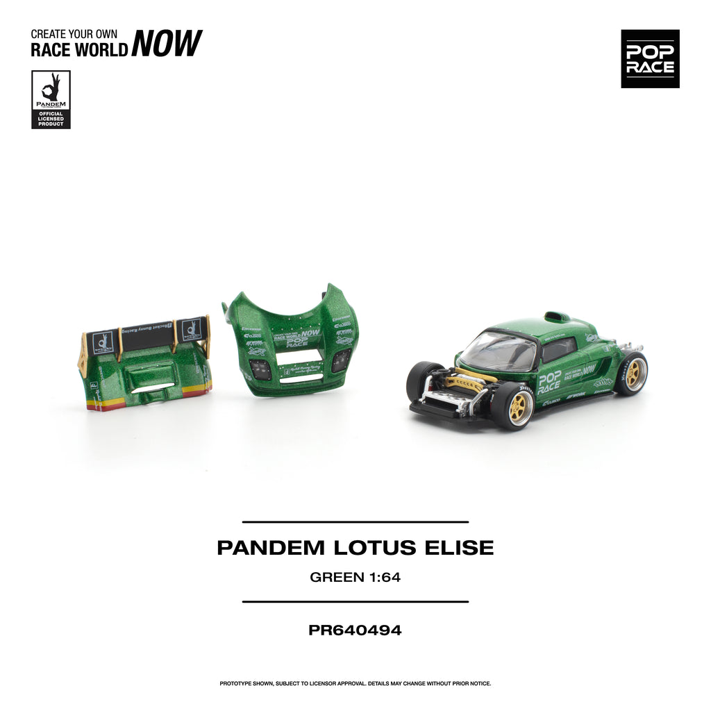 [PRE ORDER] Pop Race 1/64 Pandem Lotus Elise Green PR640494 Diecast Scale Model