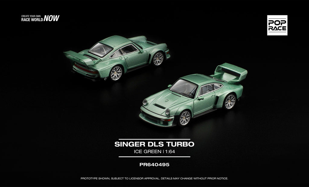 [PRE ORDER] Pop Race 1/64 Singer DLS Turbo Ice Green PR640495 Diecast Scale Model