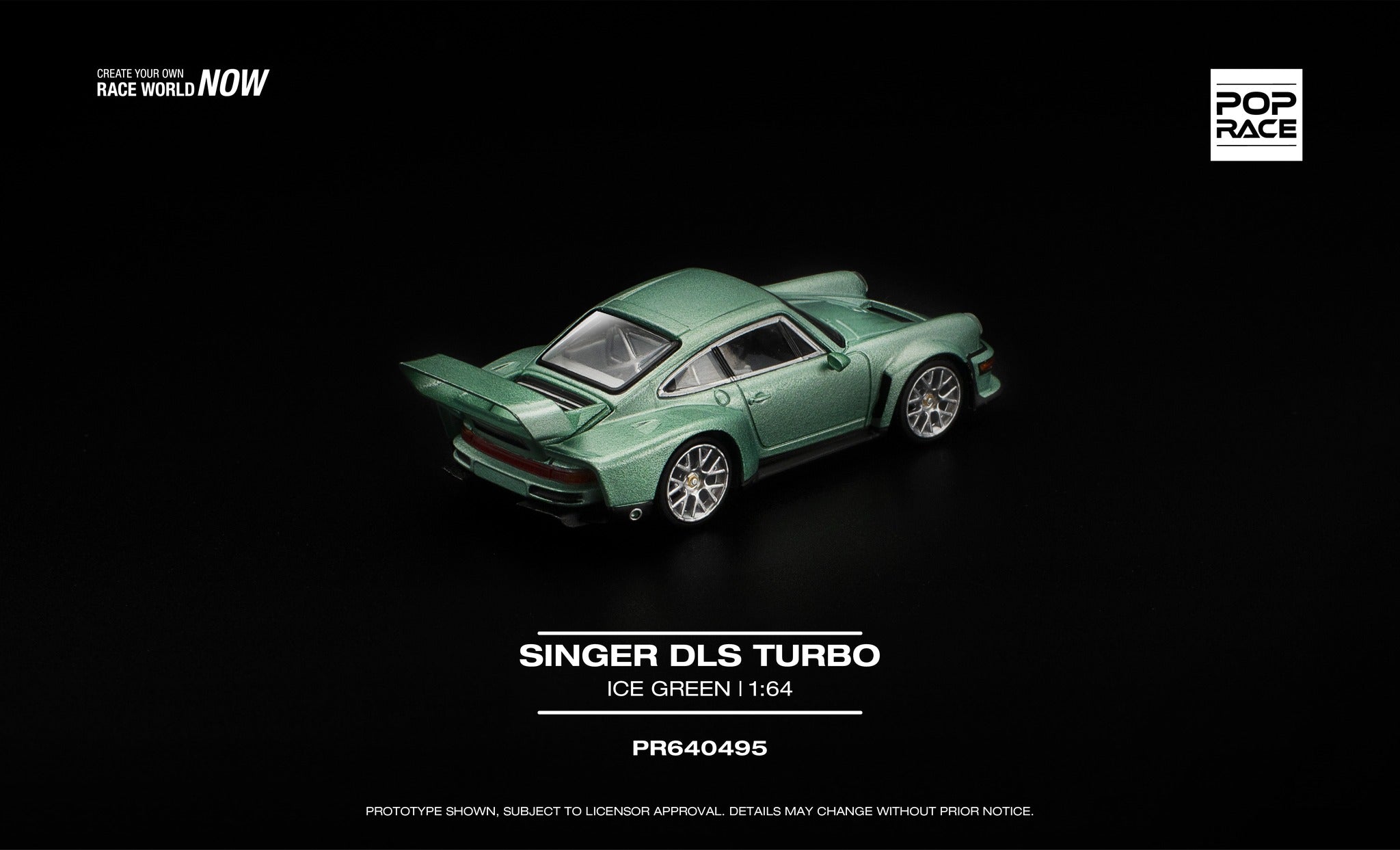 [PRE ORDER] Pop Race 1/64 Singer DLS Turbo Ice Green PR640495 Diecast Scale Model