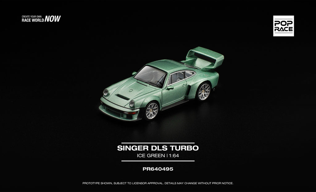 [PRE ORDER] Pop Race 1/64 Singer DLS Turbo Ice Green PR640495 Diecast Scale Model