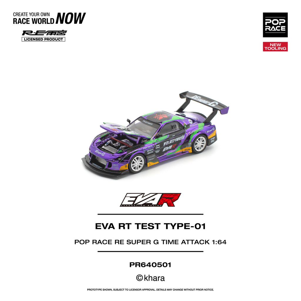 [PRE ORDER] Pop Race 1/64 EVA RT TEST TYPE-01 Pop Race RE Super G Time Attack PR640501 Diecast Scale Model