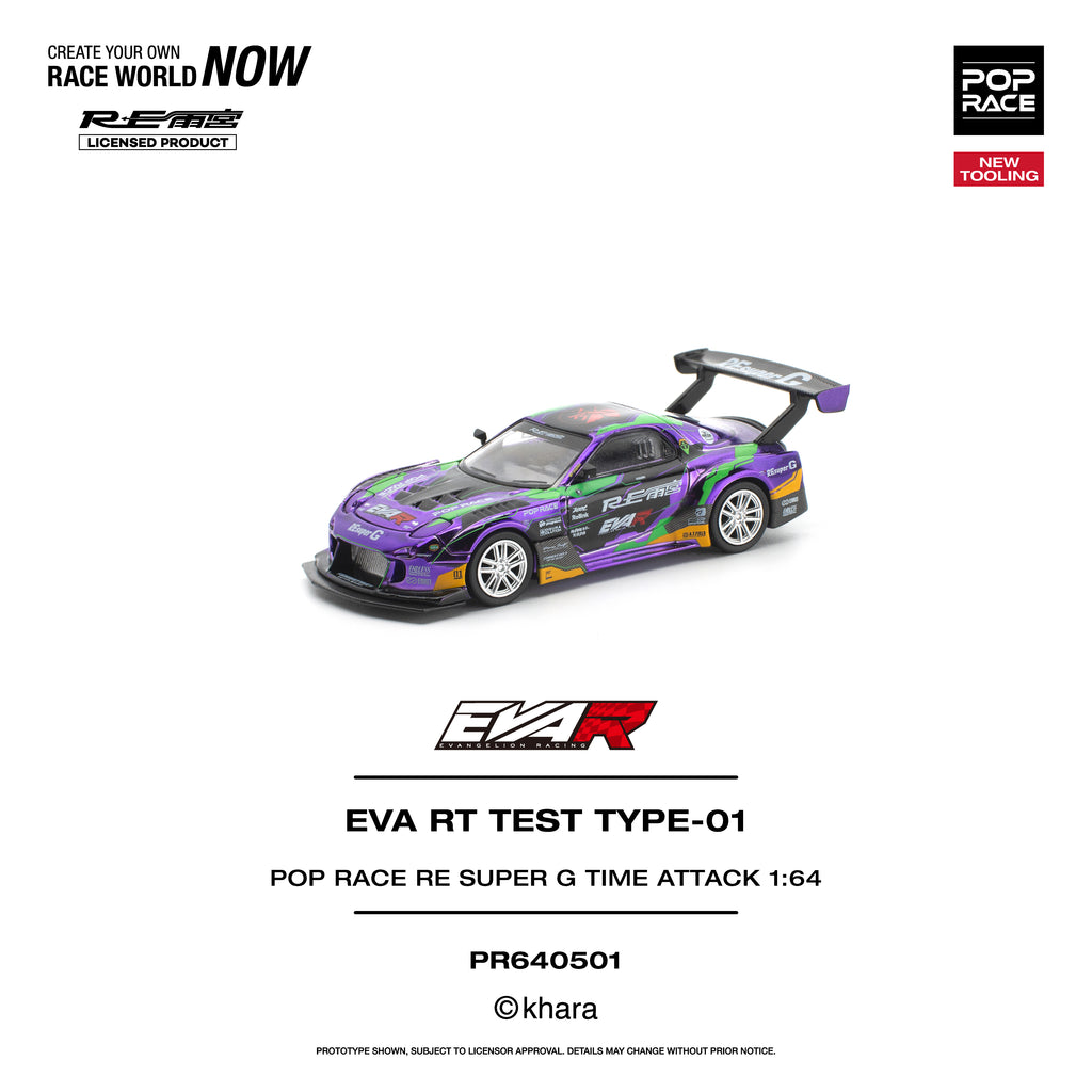 [PRE ORDER] Pop Race 1/64 EVA RT TEST TYPE-01 Pop Race RE Super G Time Attack PR640501 Diecast Scale Model