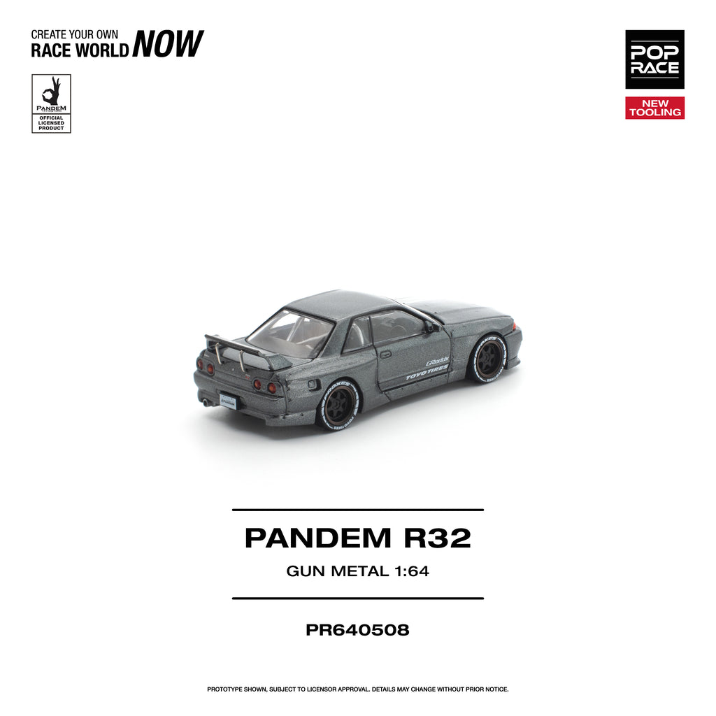 [PRE ORDER] Pop Race 1/64 PANDEM R32 Gun Metal PR640508 Diecast Scale Model