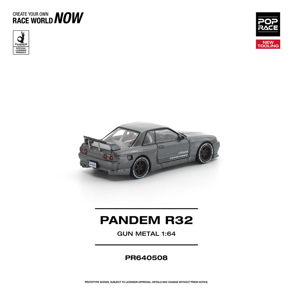 [PRE ORDER] Pop Race 1/64 PANDEM R32 Gun Metal PR640508 Diecast Scale Model