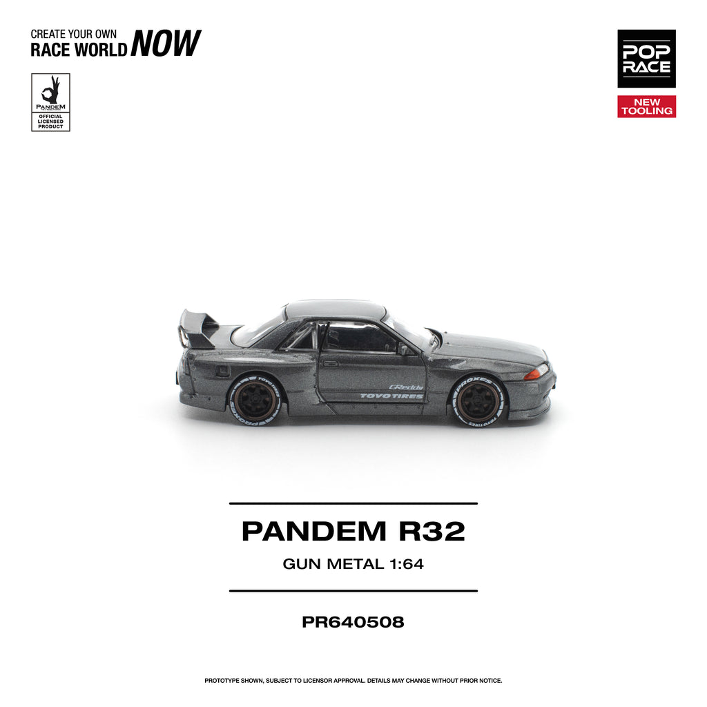 [PRE ORDER] Pop Race 1/64 PANDEM R32 Gun Metal PR640508 Diecast Scale Model