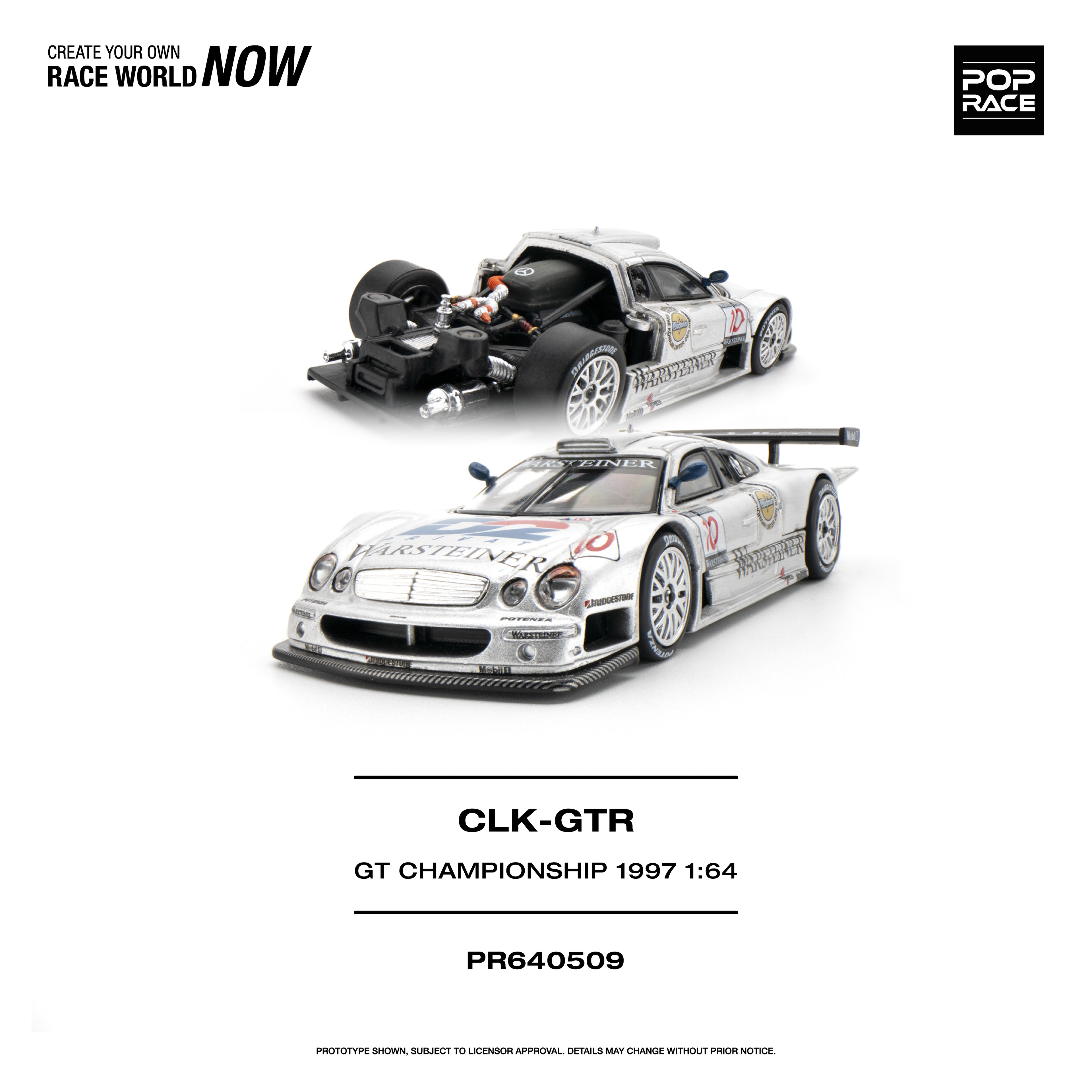 [PRE ORDER] Pop Race 1/64 Mercedes-Benz AMG CLK GTR FIA GT Championship 1997 PR640509 Diecast Scale Model