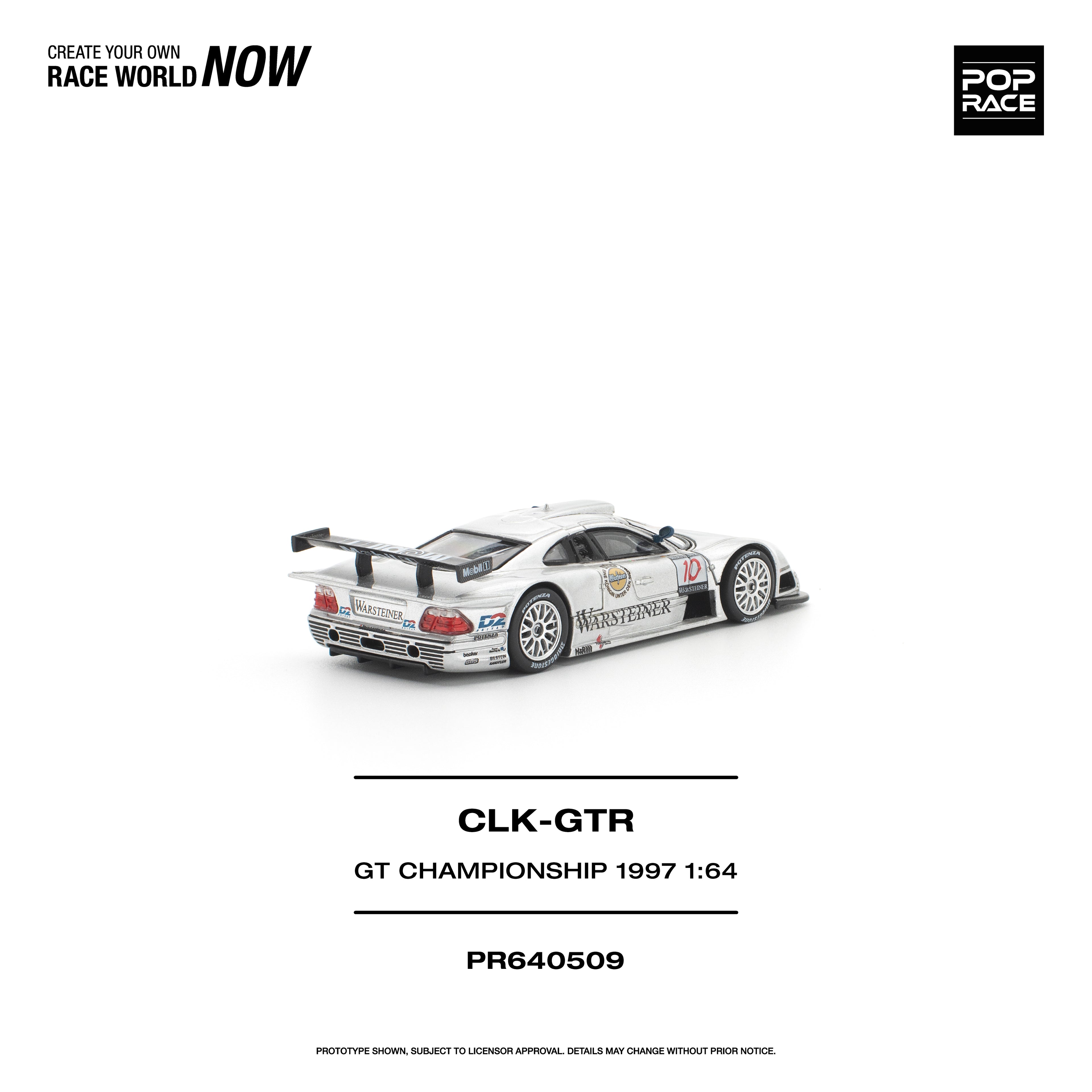 [PRE ORDER] Pop Race 1/64 Mercedes-Benz AMG CLK GTR FIA GT Championship 1997 PR640509 Diecast Scale Model
